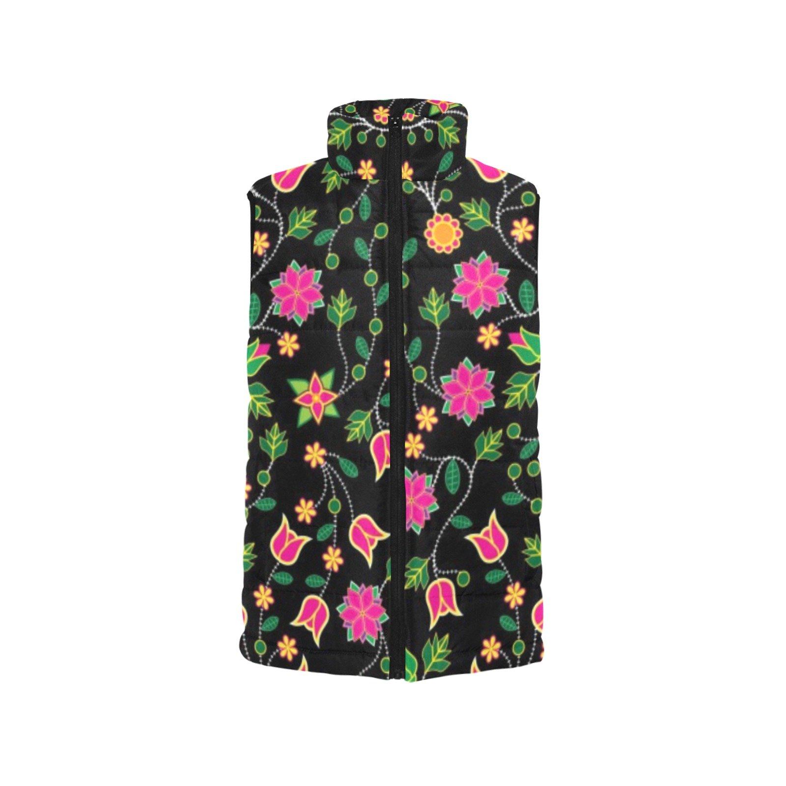 Floral Bearpaw Pink and Yellow Men's Padded Vest Jacket (Model H44) Men's Padded Vest Jacket (H44) e-joyer