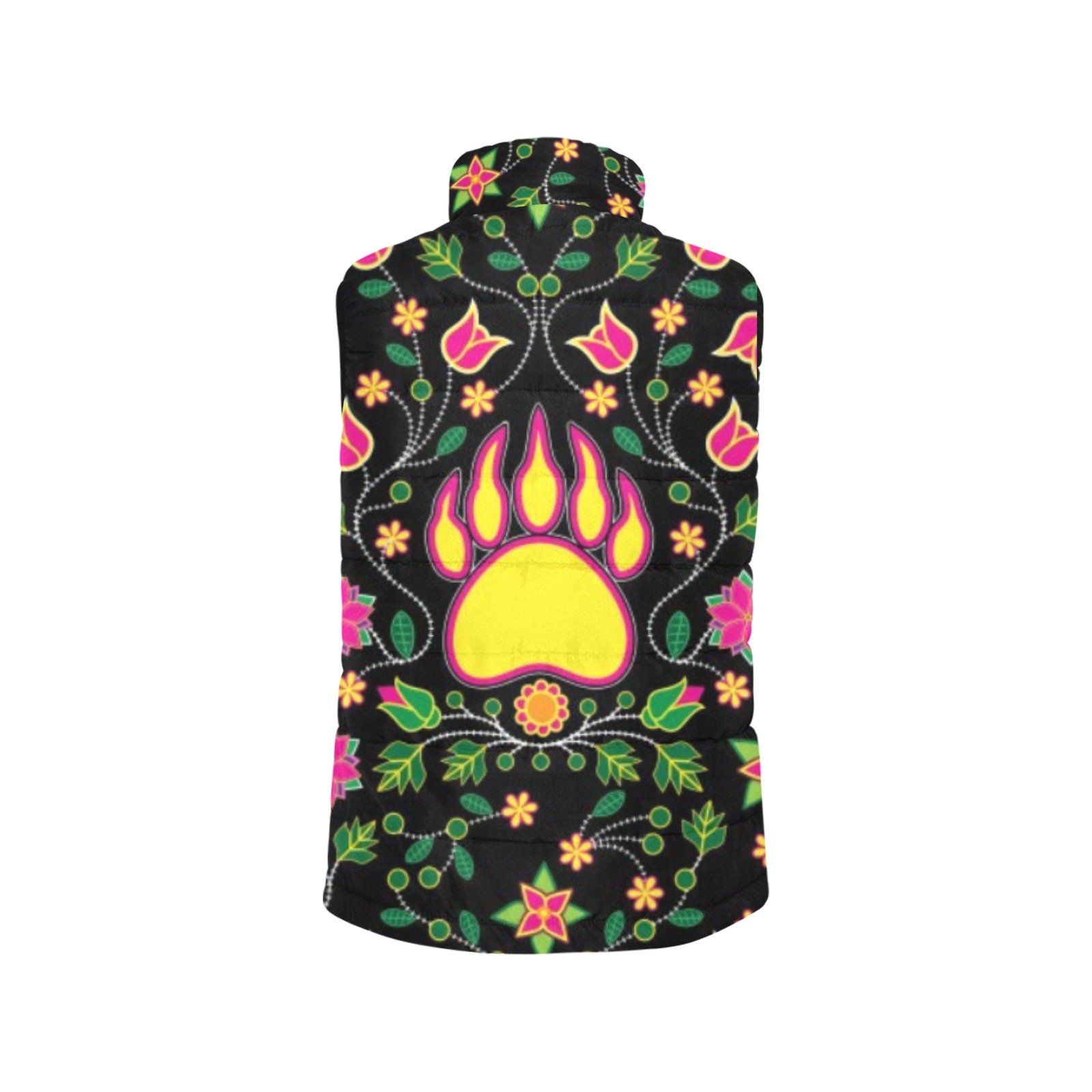 Floral Bearpaw Pink and Yellow Men's Padded Vest Jacket (Model H44) Men's Padded Vest Jacket (H44) e-joyer