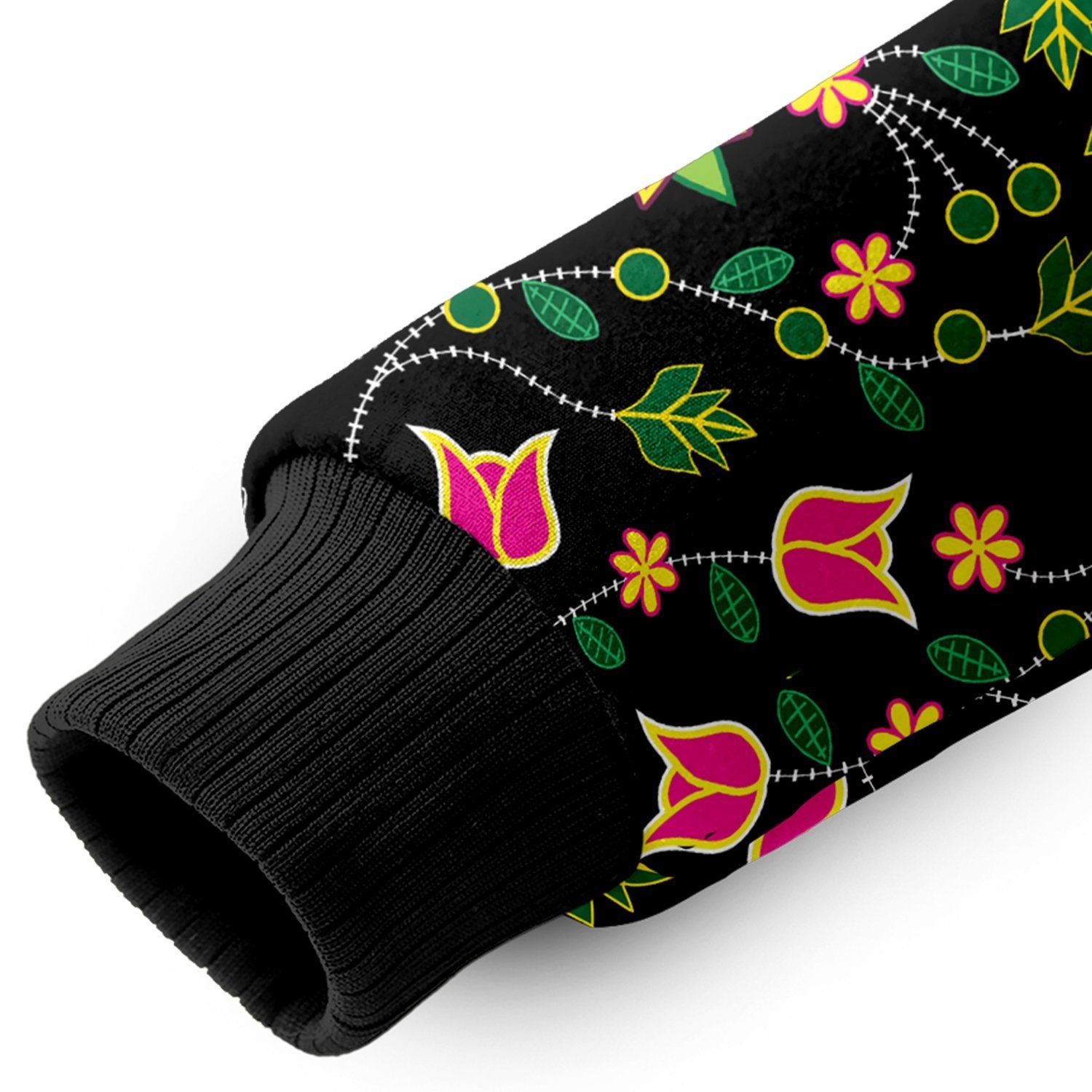 Floral Bearpaw Pink and Yellow Sherpa Hoodie hoodie Herman