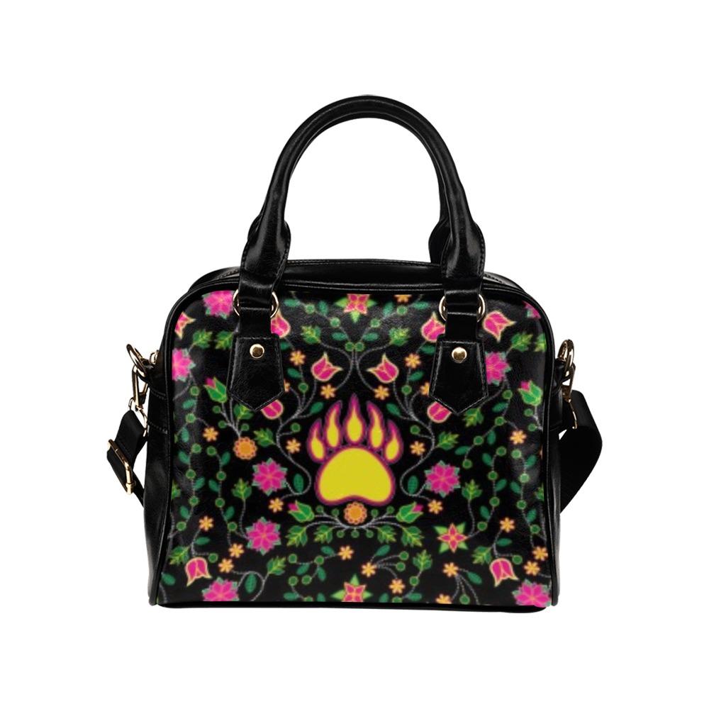 Floral Bearpaw Pink and Yellow Shoulder Handbag (Model 1634) bag e-joyer