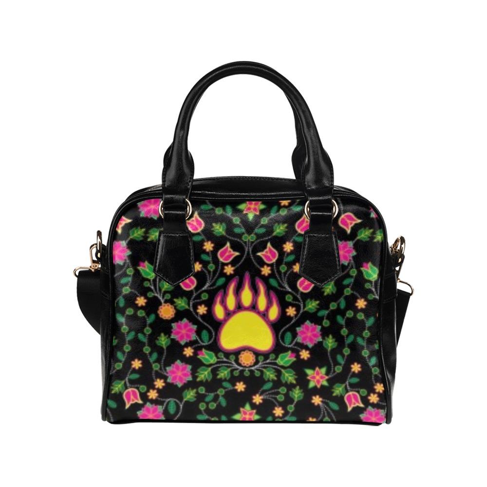 Floral Bearpaw Pink and Yellow Shoulder Handbag (Model 1634) bag e-joyer