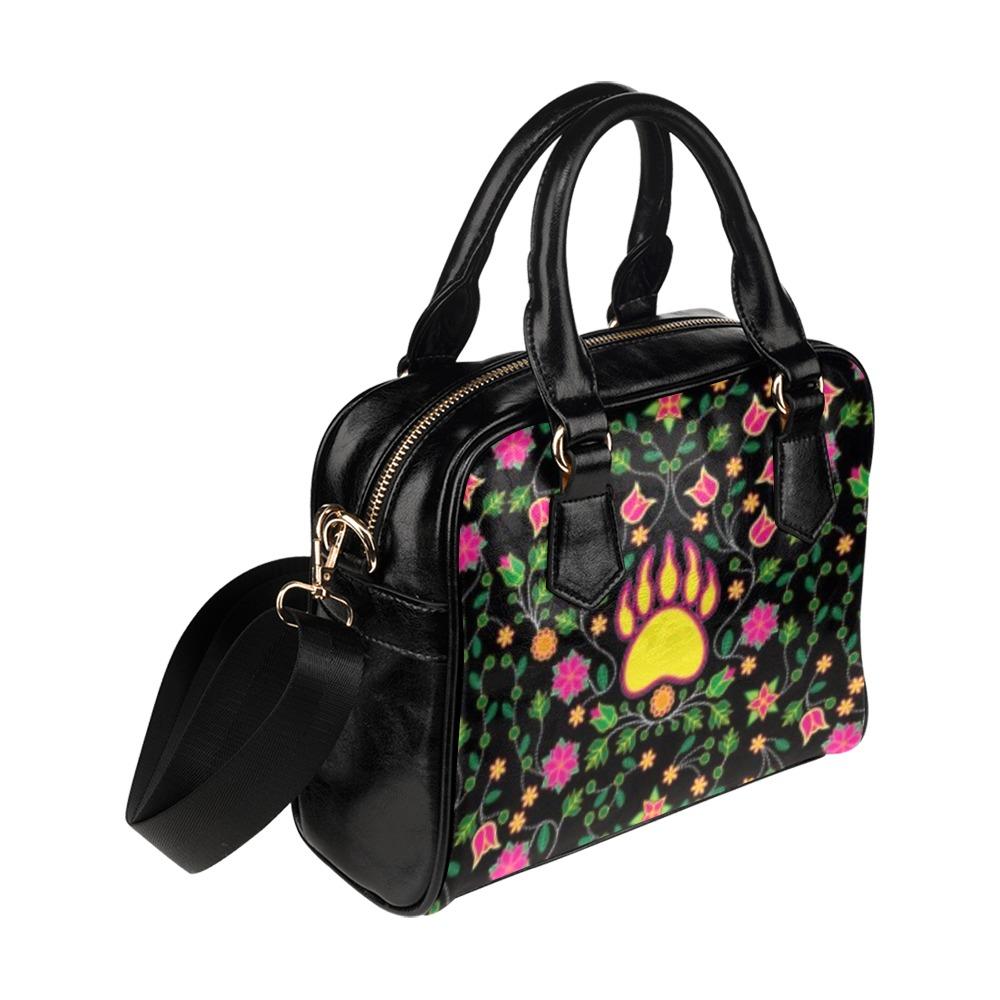 Floral Bearpaw Pink and Yellow Shoulder Handbag (Model 1634) bag e-joyer