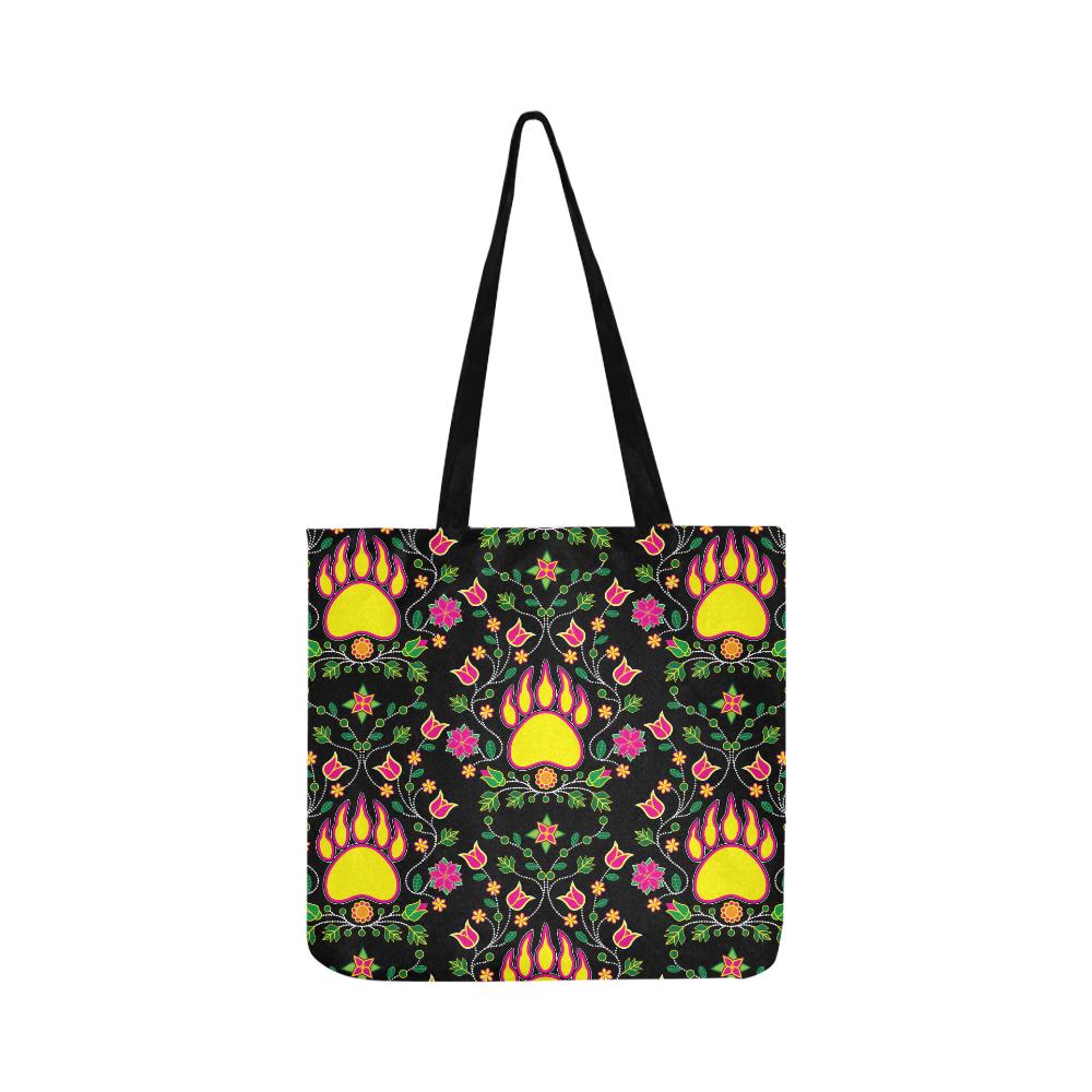 Floral Bearpaw Reusable Shopping Bag Model 1660 (Two sides) Shopping Tote Bag (1660) e-joyer