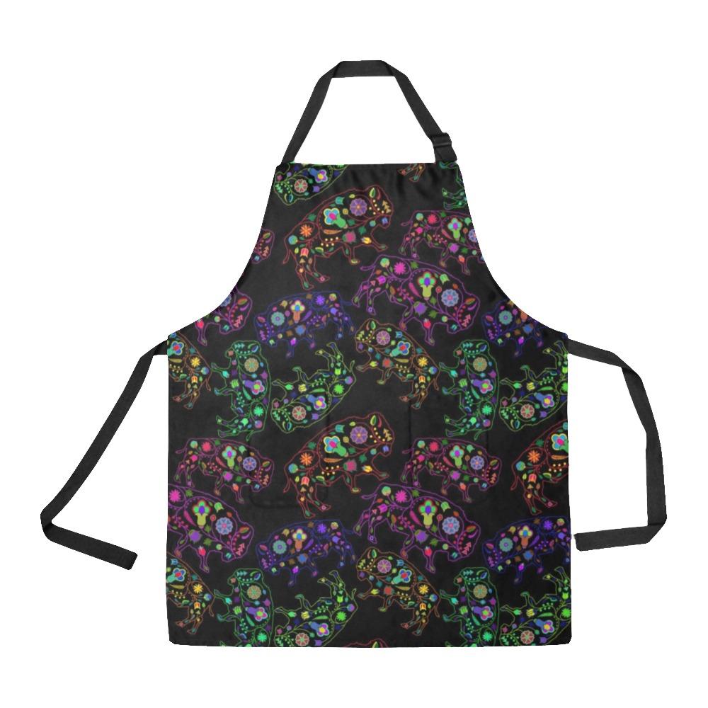 Floral Buffalo All Over Print Apron All Over Print Apron e-joyer 