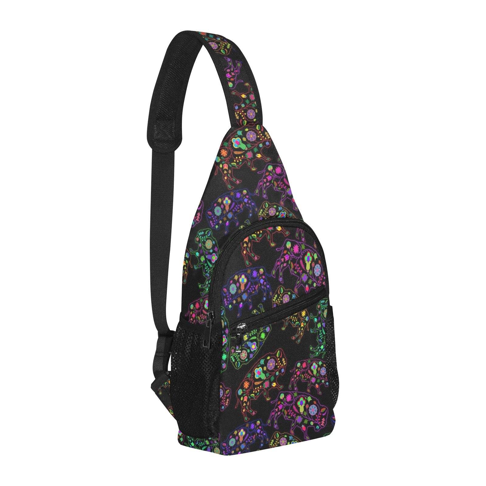 Floral Buffalo All Over Print Chest Bag (Model 1719) All Over Print Chest Bag (1719) e-joyer