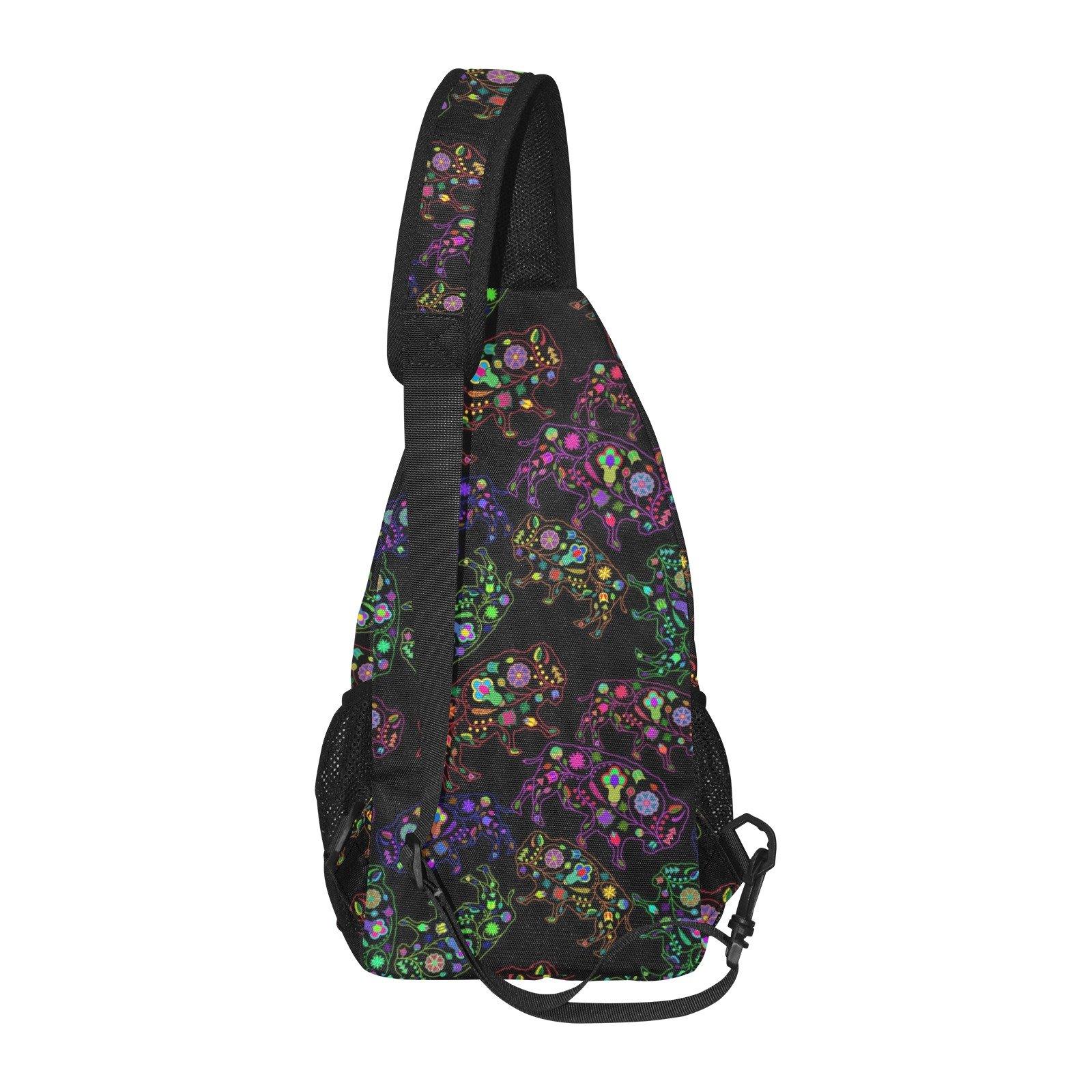Floral Buffalo All Over Print Chest Bag (Model 1719) All Over Print Chest Bag (1719) e-joyer