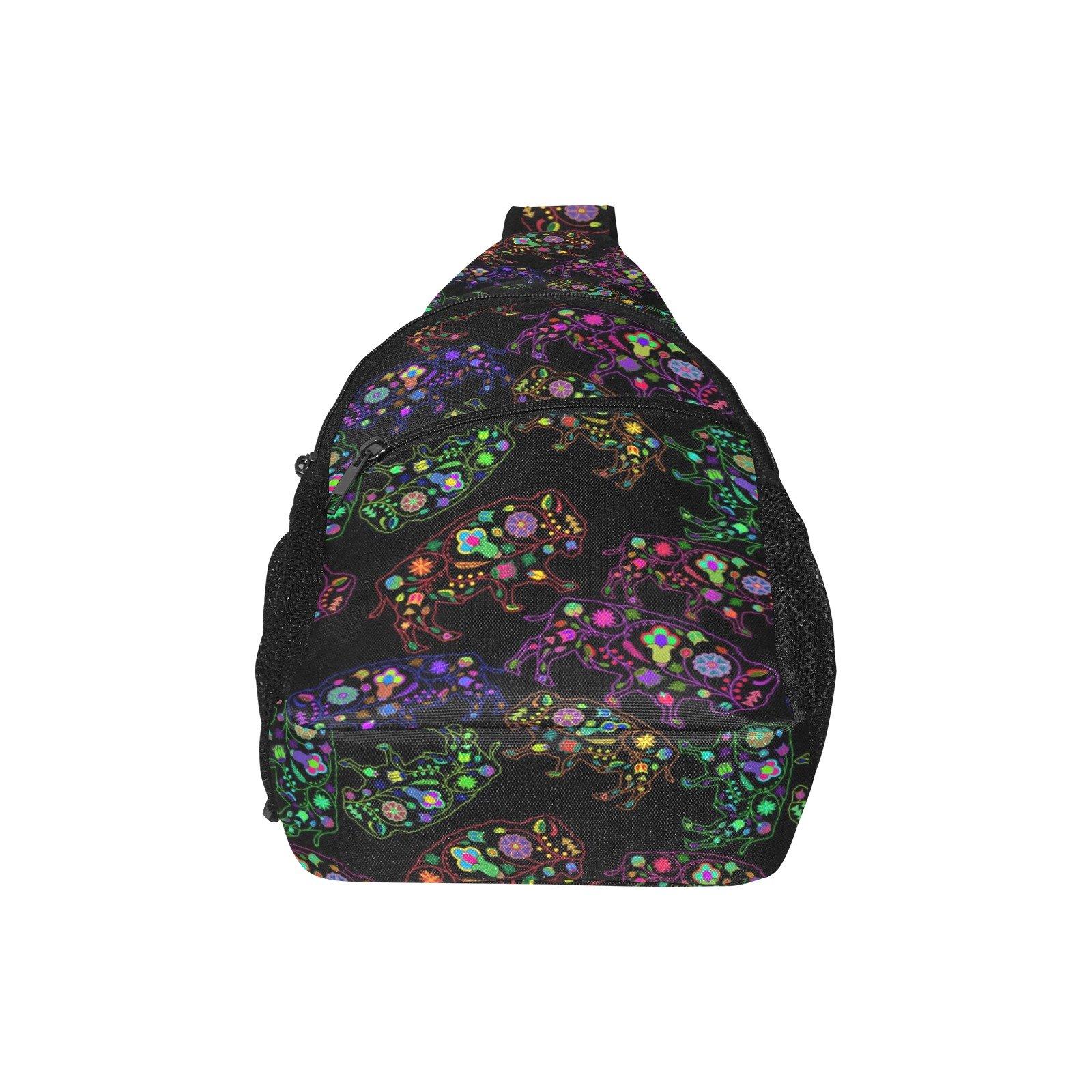Floral Buffalo All Over Print Chest Bag (Model 1719) All Over Print Chest Bag (1719) e-joyer