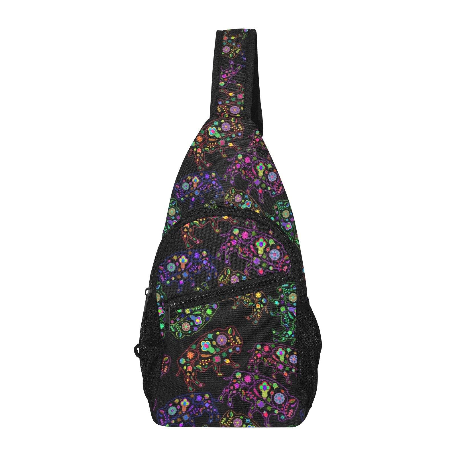 Floral Buffalo All Over Print Chest Bag (Model 1719) All Over Print Chest Bag (1719) e-joyer