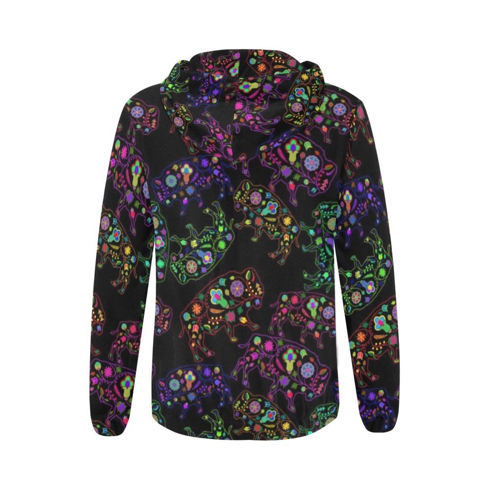 Floral Buffalo All Over Print Full Zip Hoodie for Women (Model H14) All Over Print Full Zip Hoodie for Women (H14) e-joyer