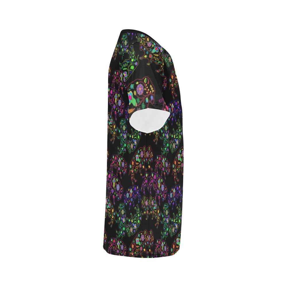 Floral Buffalo All Over Print T-Shirt for Men (USA Size) (Model T40) All Over Print T-Shirt for Men (T40) e-joyer