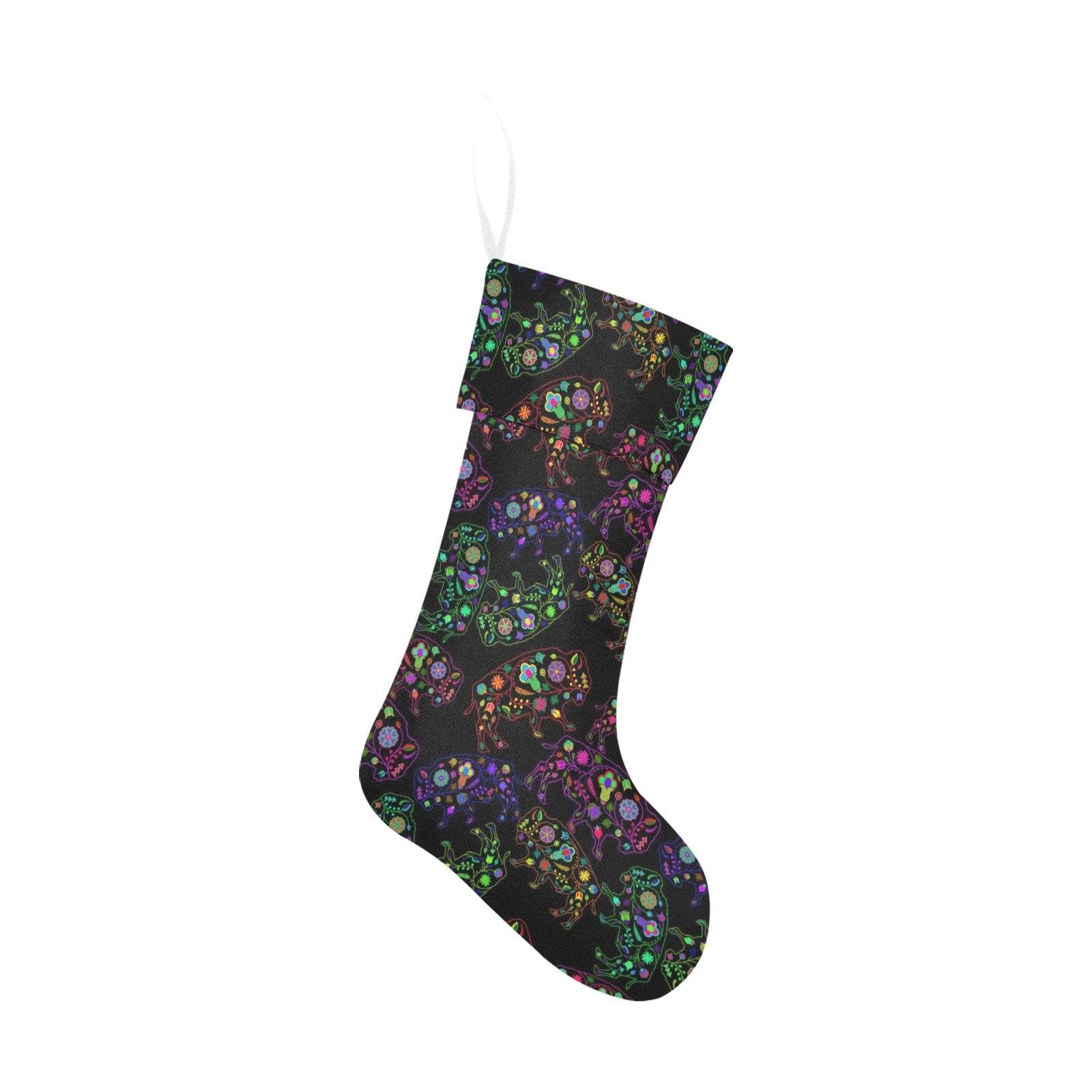 Floral Buffalo Christmas Stocking holiday stocking e-joyer