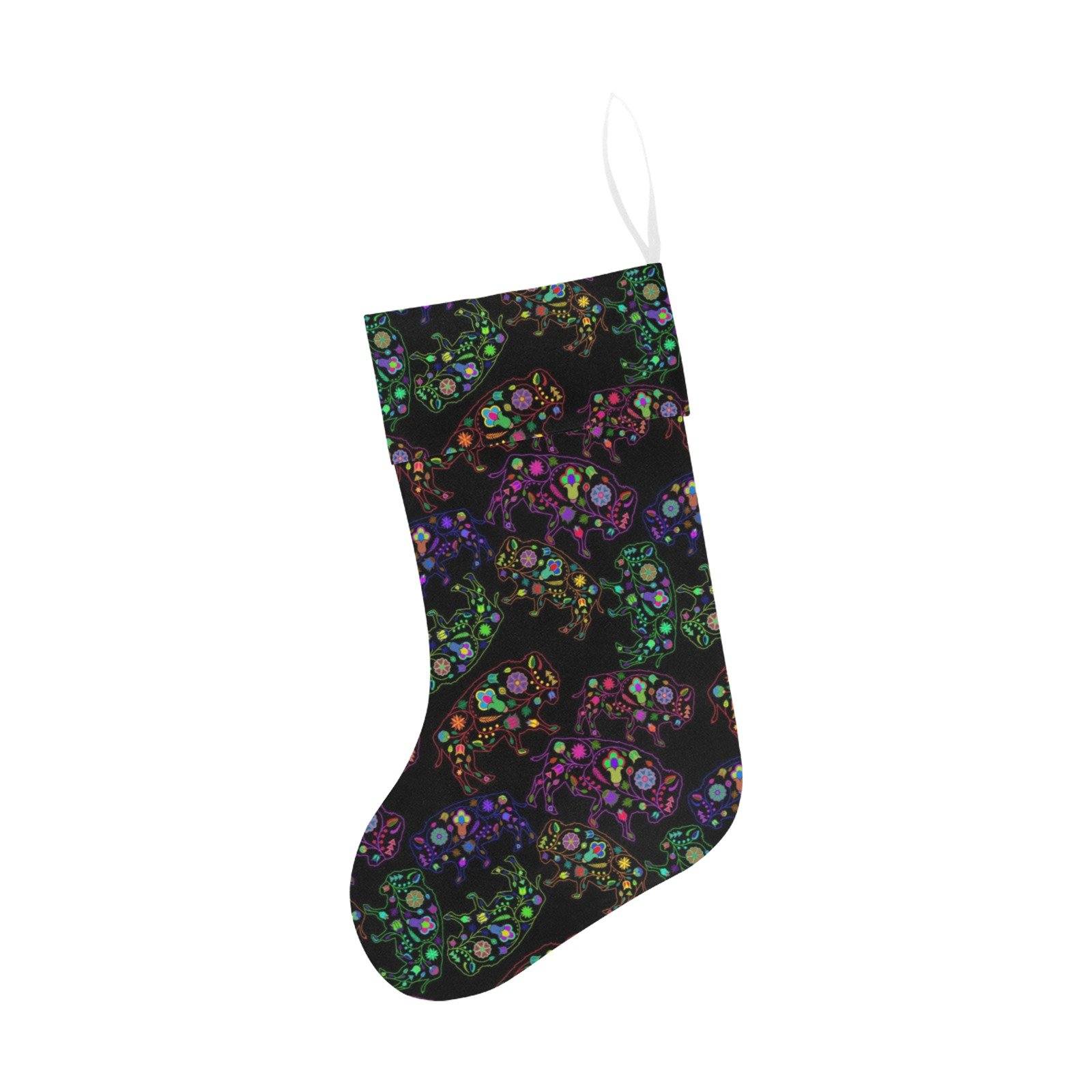 Floral Buffalo Christmas Stocking holiday stocking e-joyer