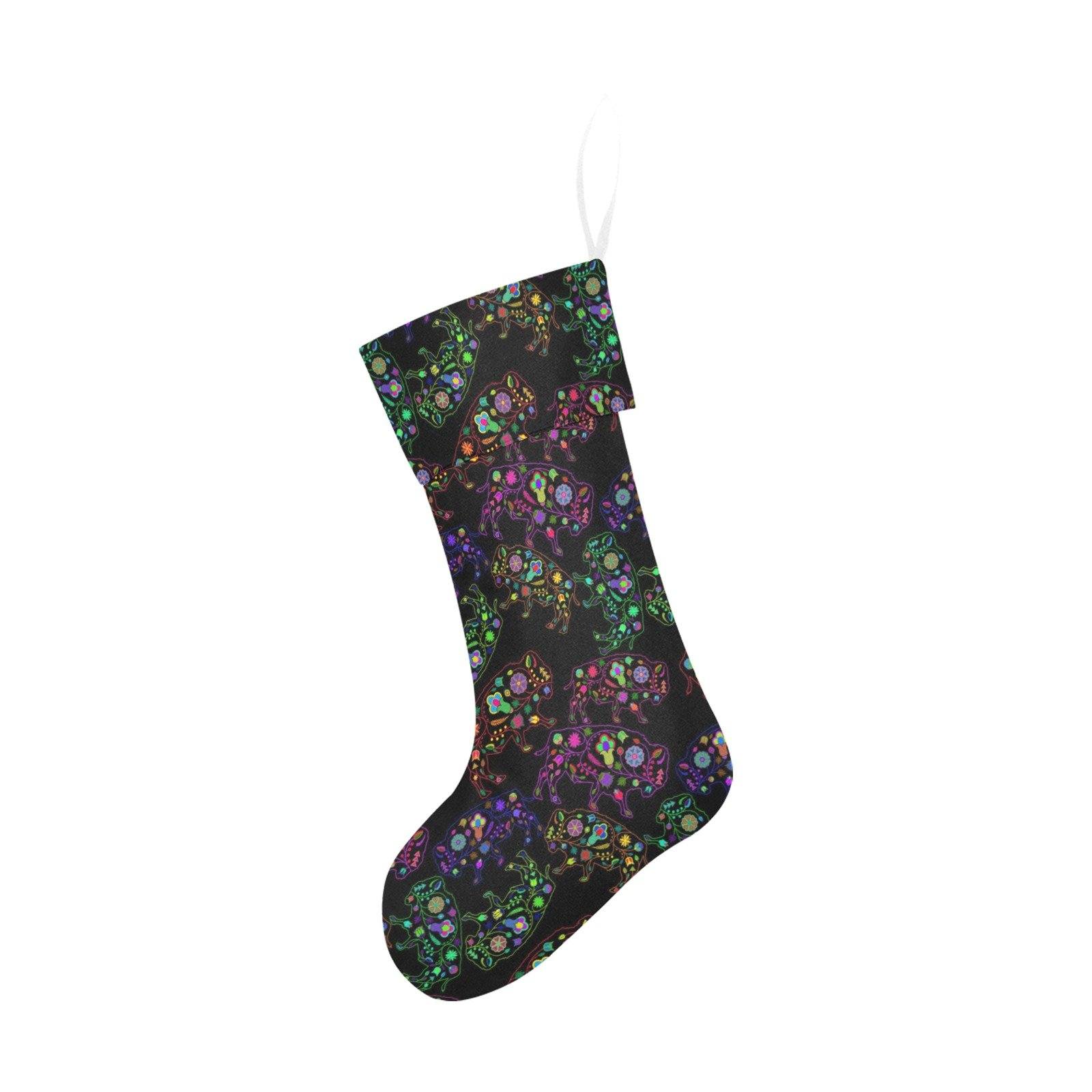 Floral Buffalo Christmas Stocking holiday stocking e-joyer