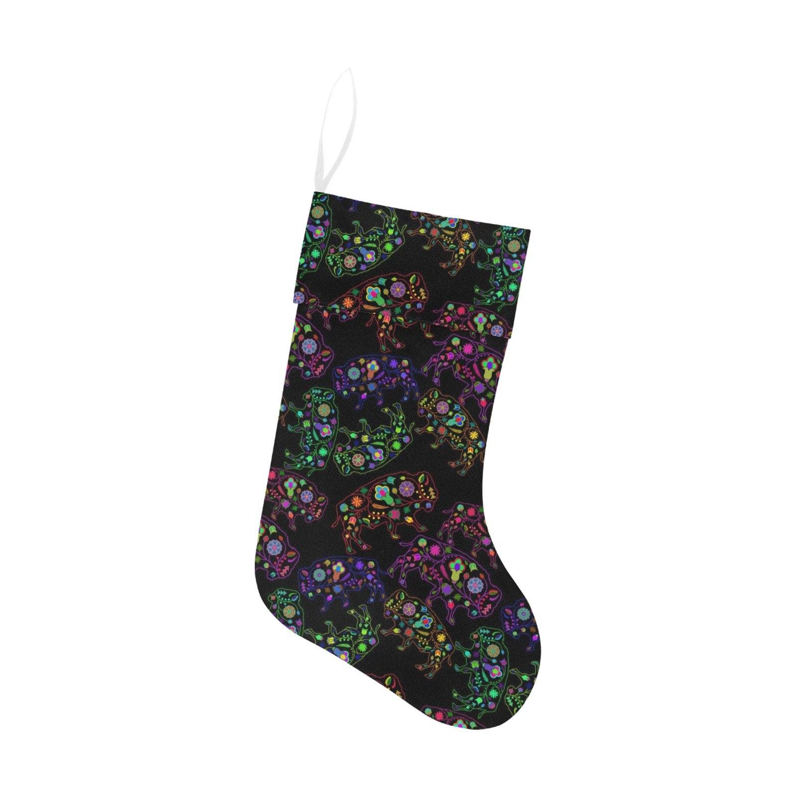 Floral Buffalo Christmas Stocking holiday stocking e-joyer
