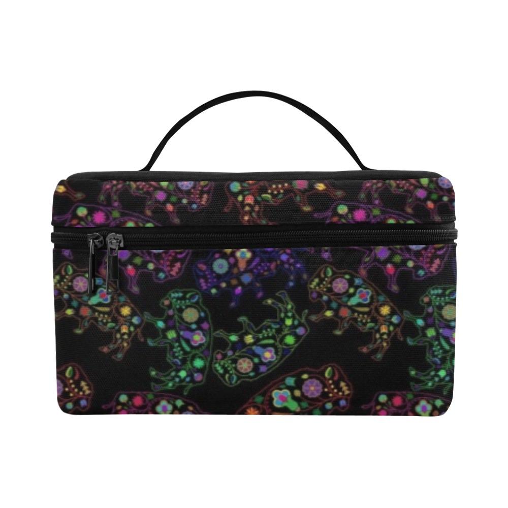 Floral Buffalo Cosmetic Bag/Large (Model 1658) Cosmetic Bag e-joyer