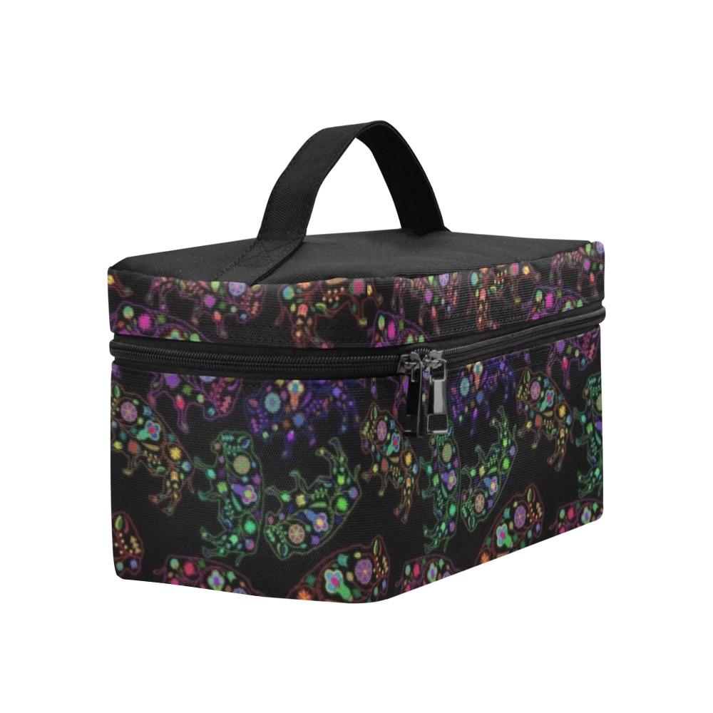 Floral Buffalo Cosmetic Bag/Large (Model 1658) Cosmetic Bag e-joyer