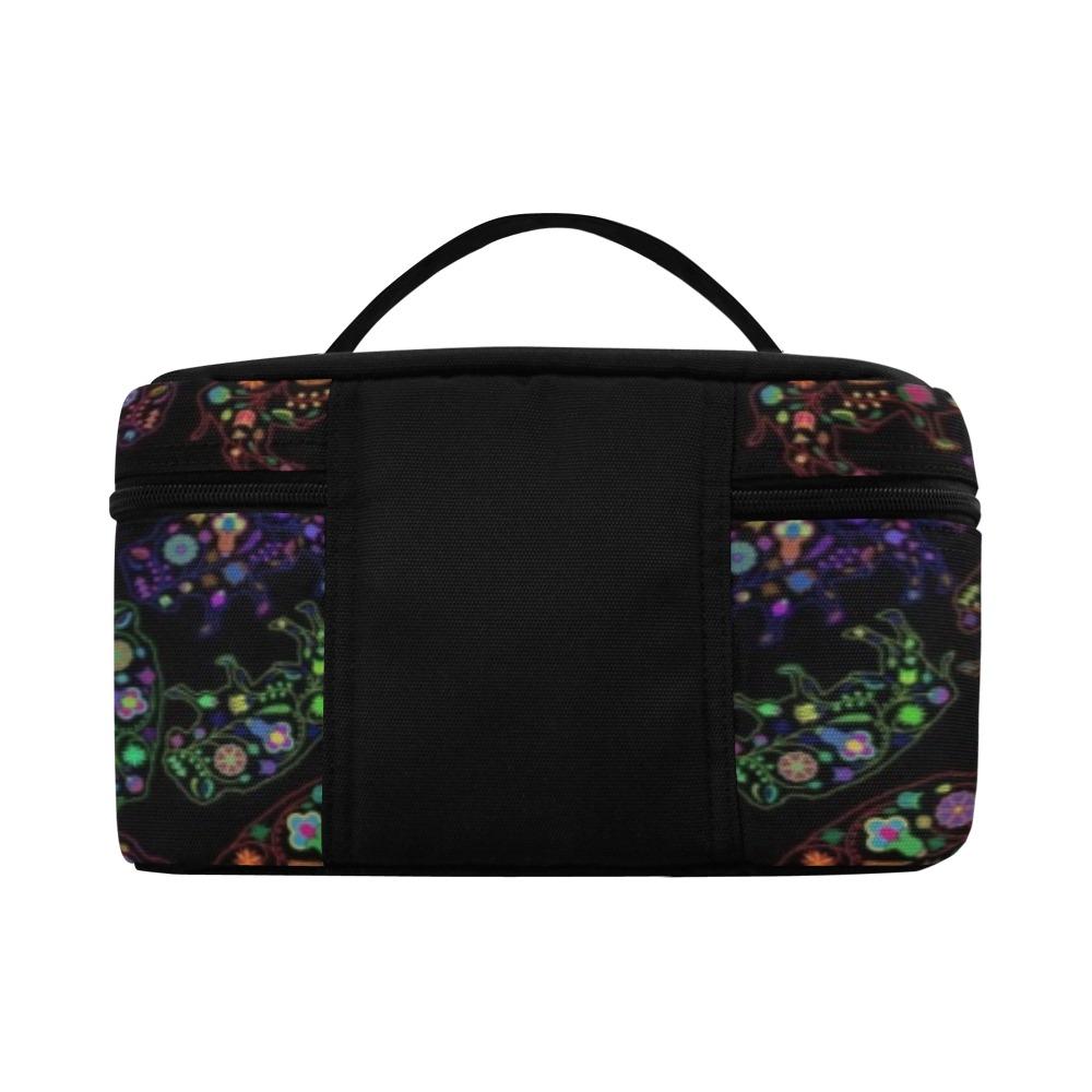 Floral Buffalo Cosmetic Bag/Large (Model 1658) Cosmetic Bag e-joyer