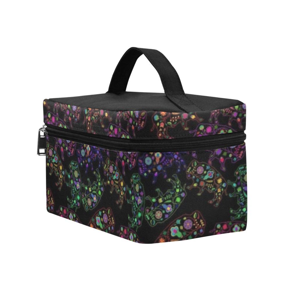 Floral Buffalo Cosmetic Bag/Large (Model 1658) Cosmetic Bag e-joyer