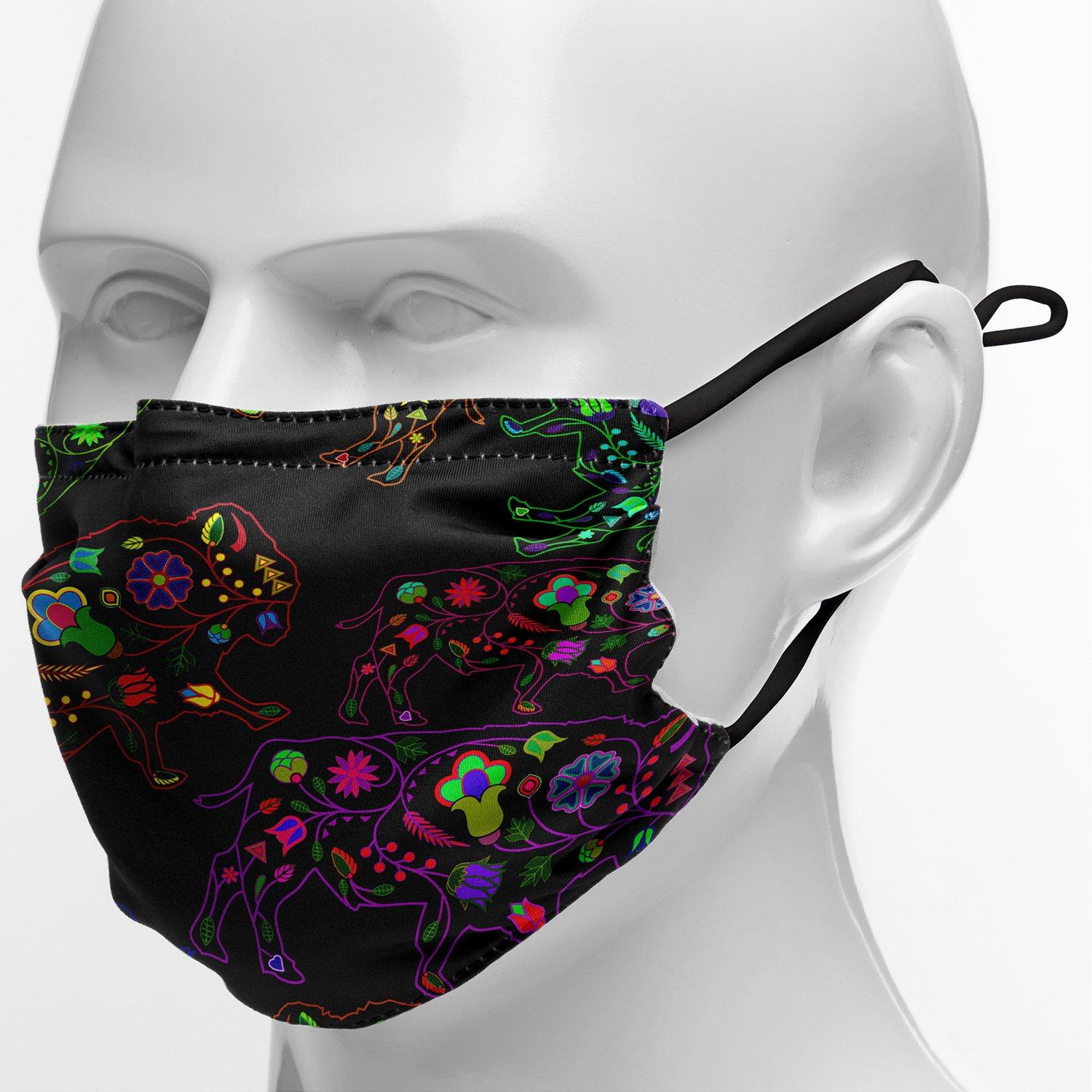 Floral Buffalo Face Cover Herman