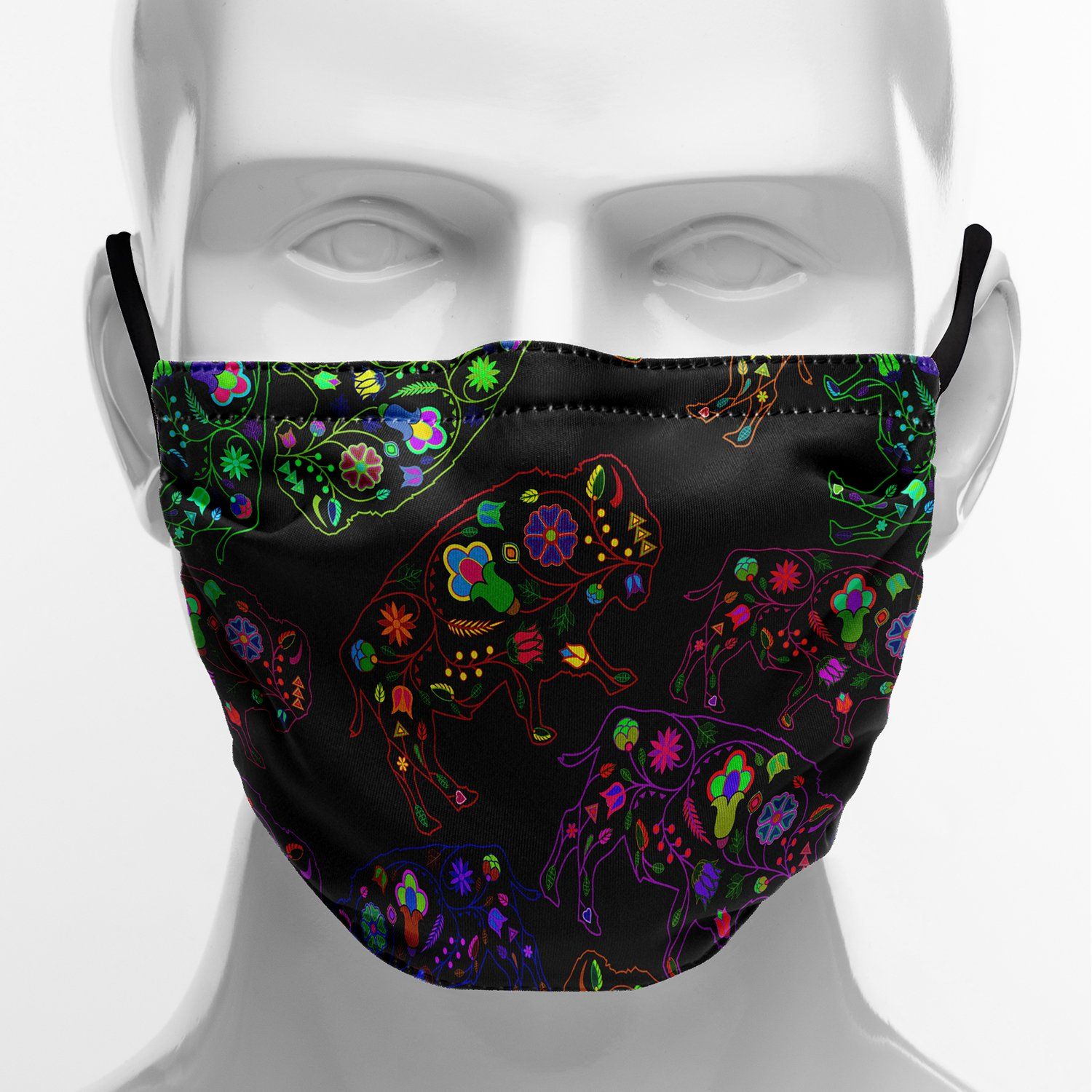 Floral Buffalo Face Cover Herman