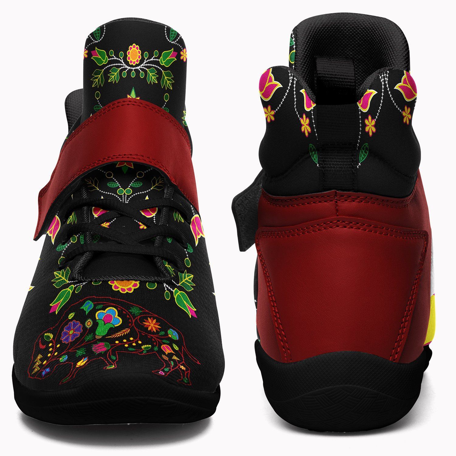 Floral Buffalo Ipottaa Basketball / Sport High Top Shoes - Black Sole 49 Dzine