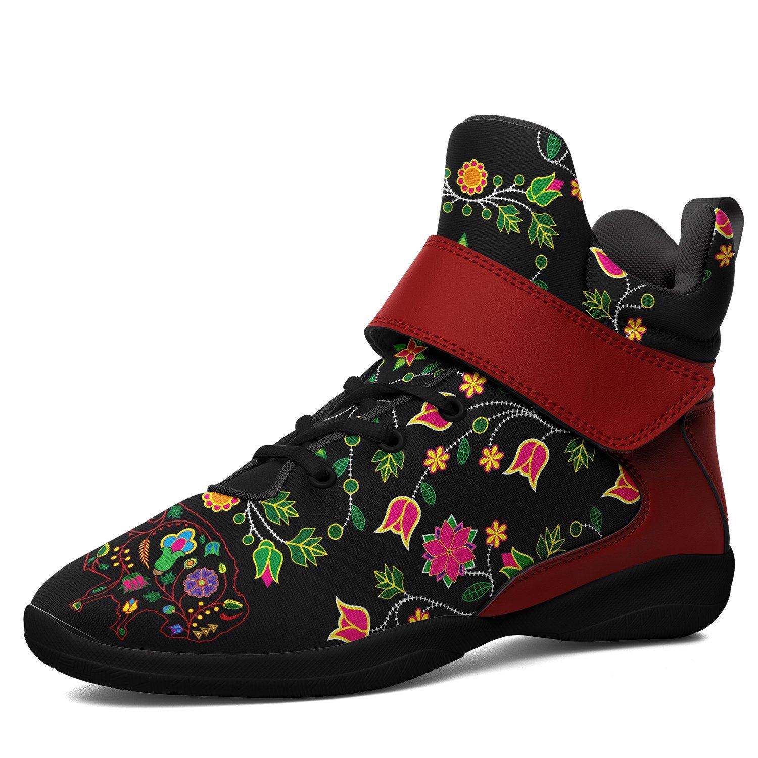 Floral Buffalo Ipottaa Basketball / Sport High Top Shoes - Black Sole 49 Dzine US Men 7 / EUR 40 Black Sole with Dark Red Strap
