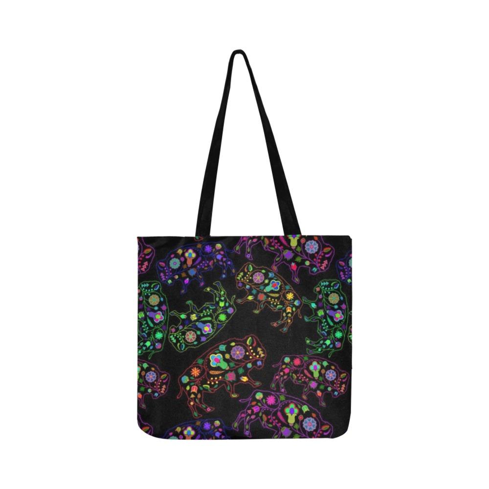 Floral Buffalo Reusable Shopping Bag Model 1660 (Two sides) Shopping Tote Bag (1660) e-joyer