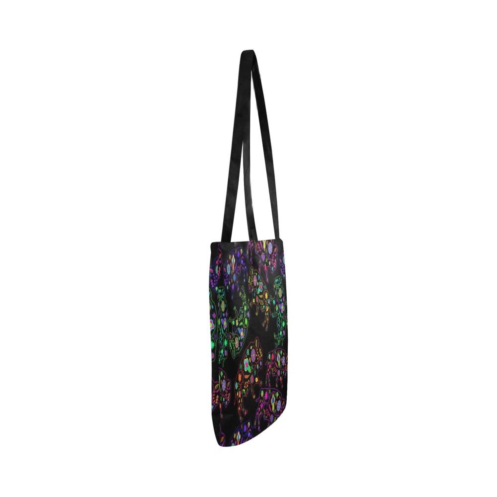 Floral Buffalo Reusable Shopping Bag Model 1660 (Two sides) Shopping Tote Bag (1660) e-joyer