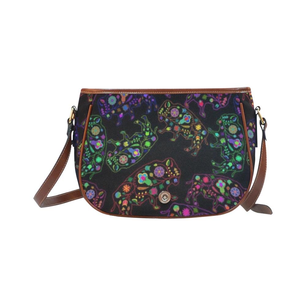 Floral Buffalo Saddle Bag/Small (Model 1649) Full Customization bag e-joyer 