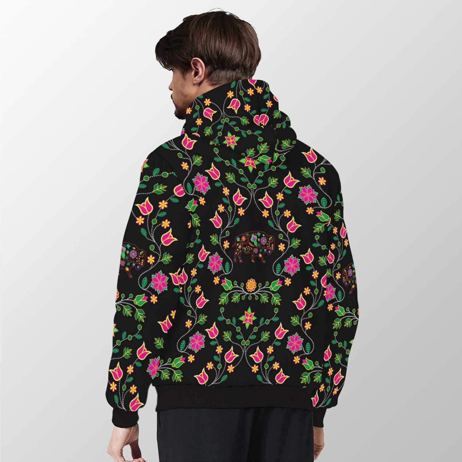 Floral Buffalo Sherpa Hoodie 49 Dzine
