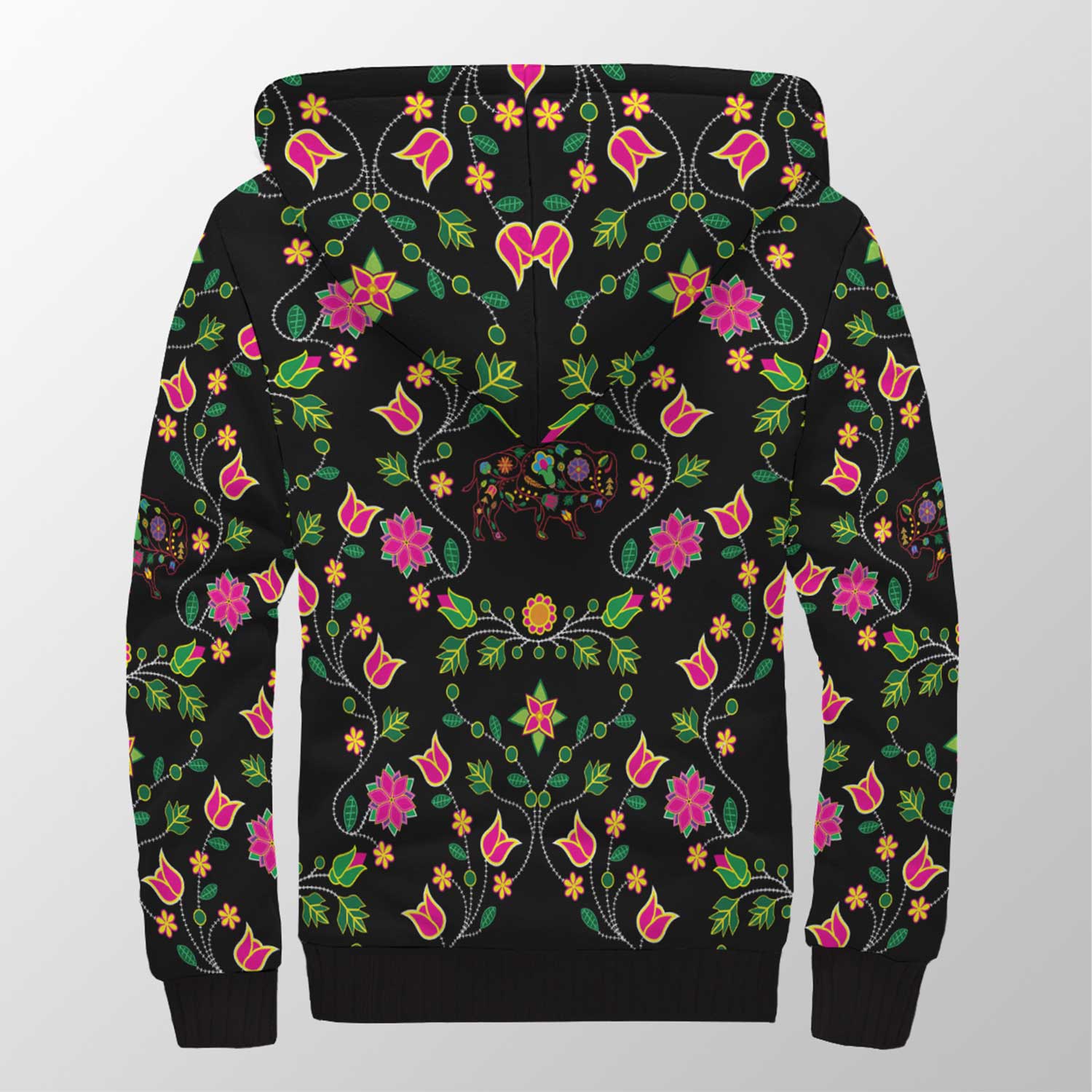 Floral Buffalo Sherpa Hoodie 49 Dzine