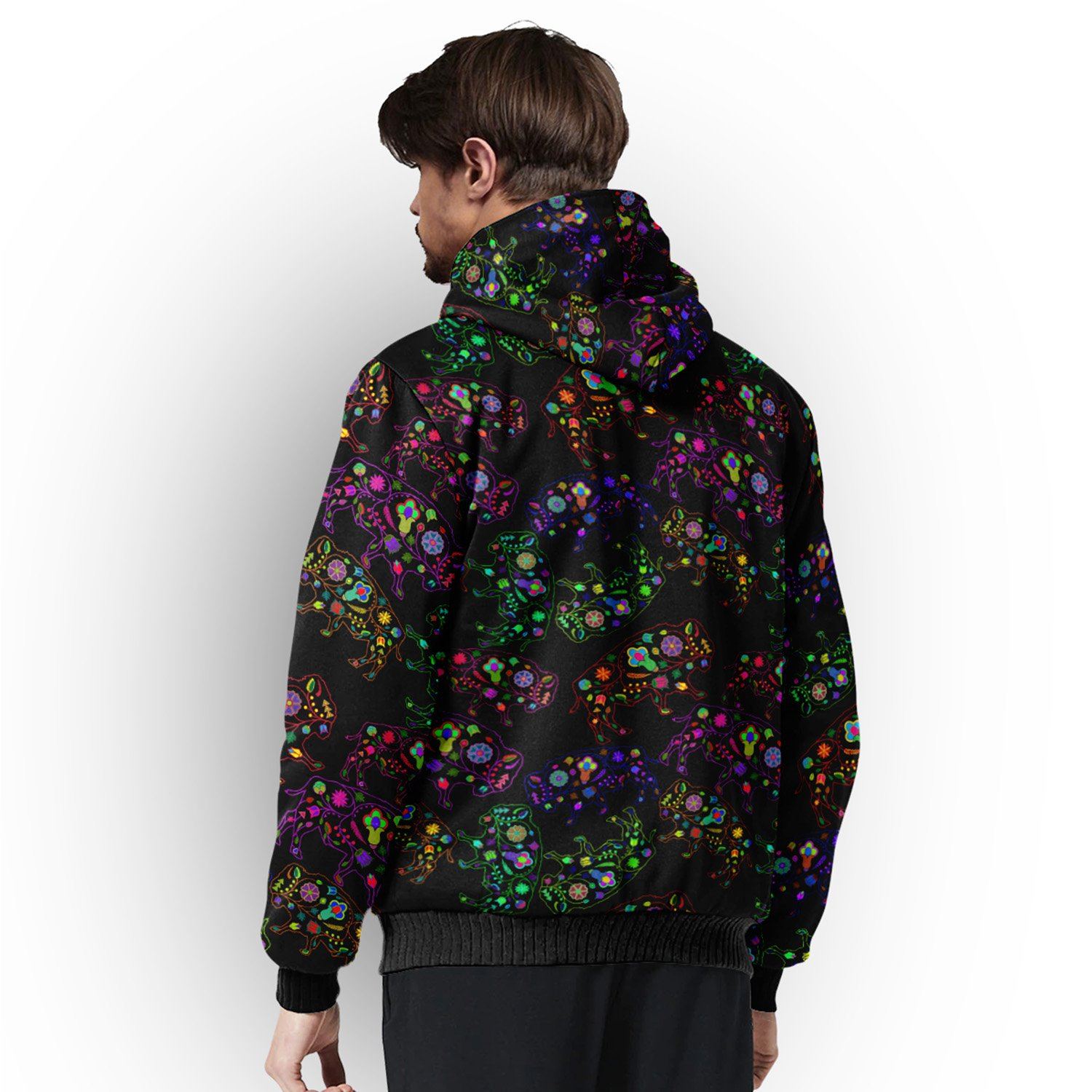 Floral Buffalo Sherpa Hoodie hoodie Herman