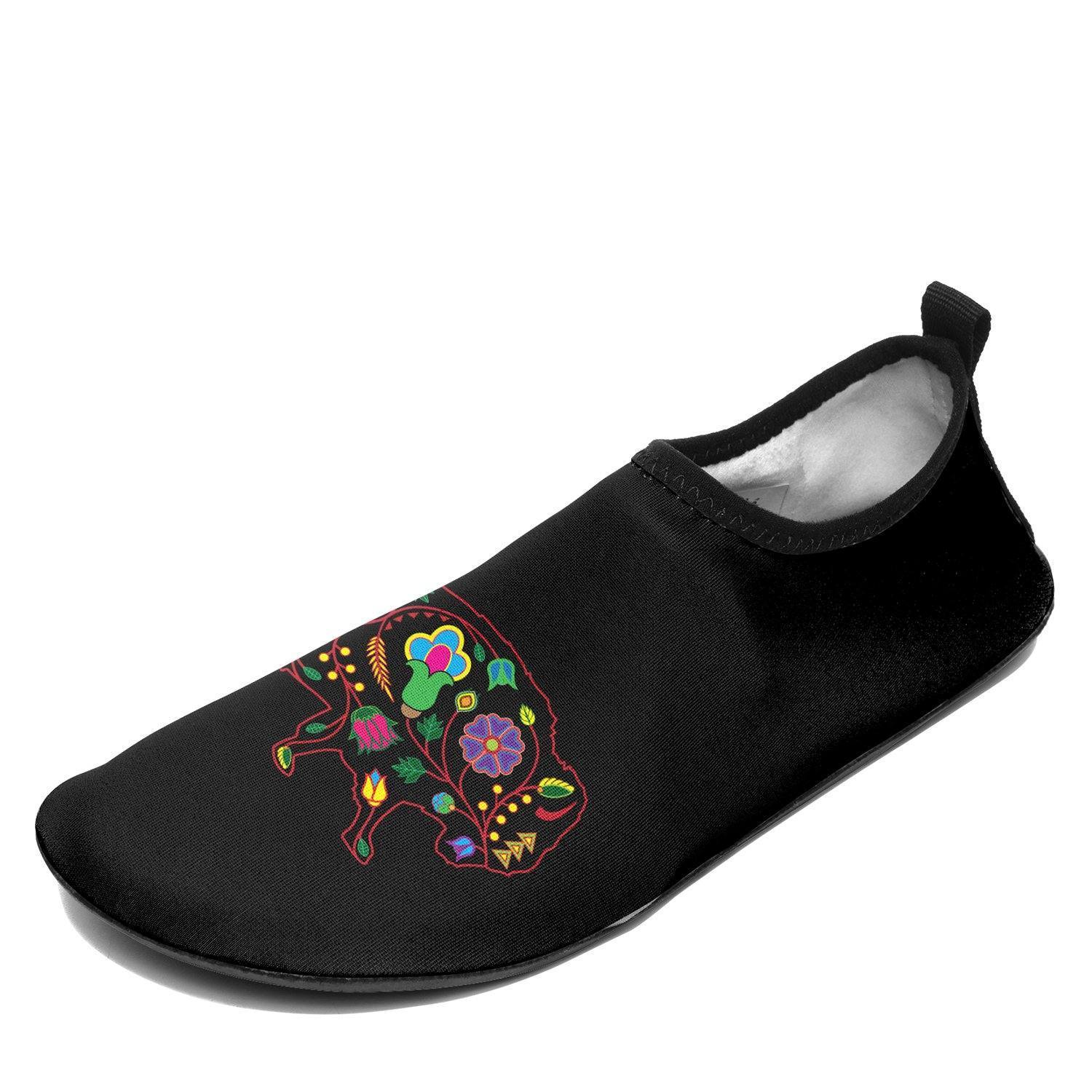 Floral Buffalo Sockamoccs Kid's Slip On Shoes 49 Dzine