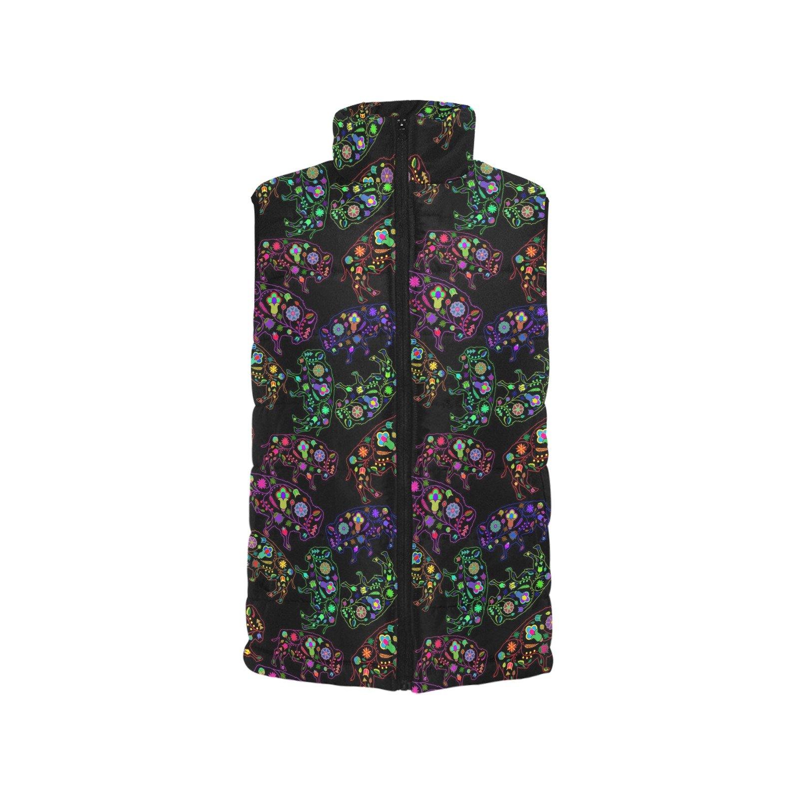 Floral Buffalo Women's Padded Vest Jacket (Model H44) Women's Padded Vest Jacket (H44) e-joyer