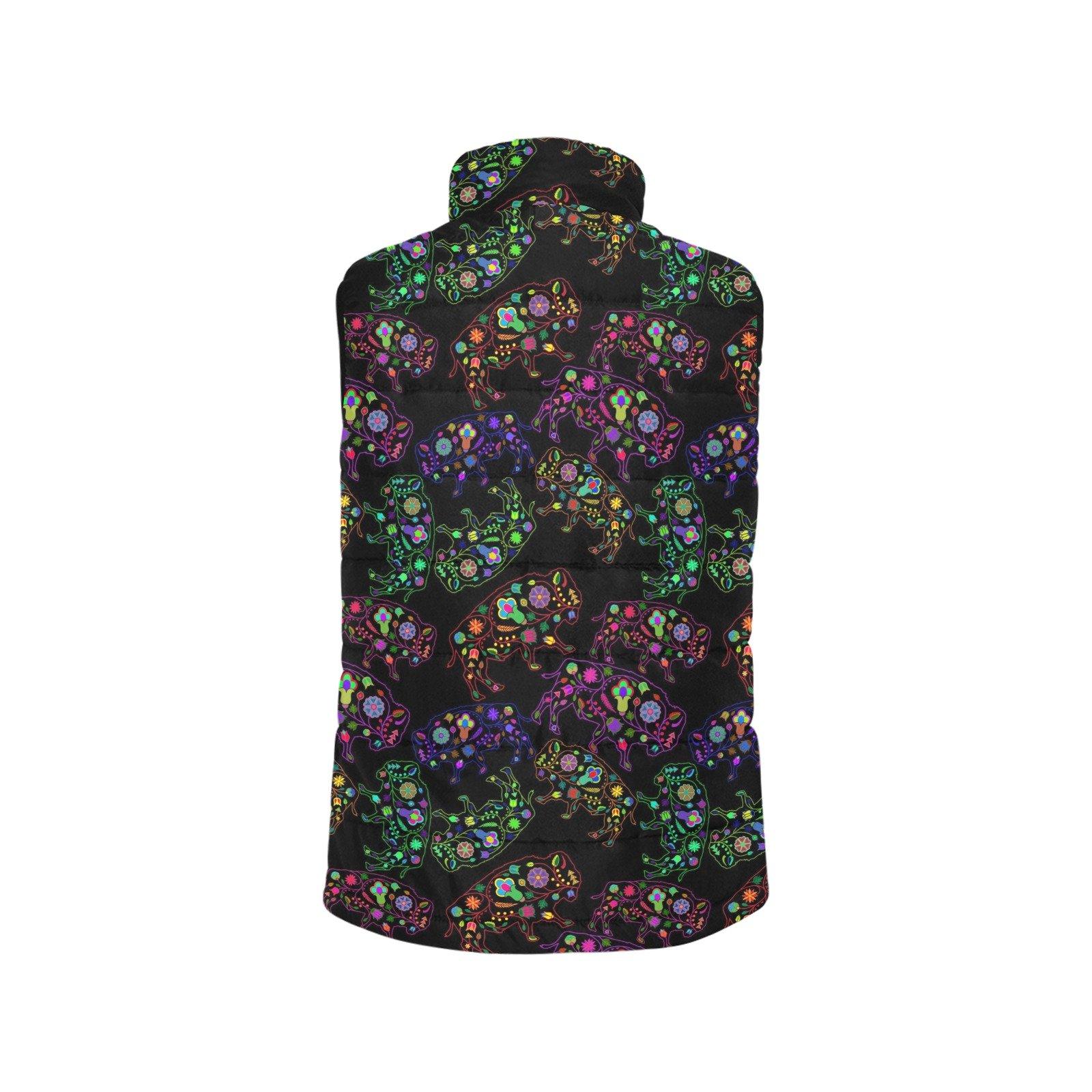 Floral Buffalo Women's Padded Vest Jacket (Model H44) Women's Padded Vest Jacket (H44) e-joyer