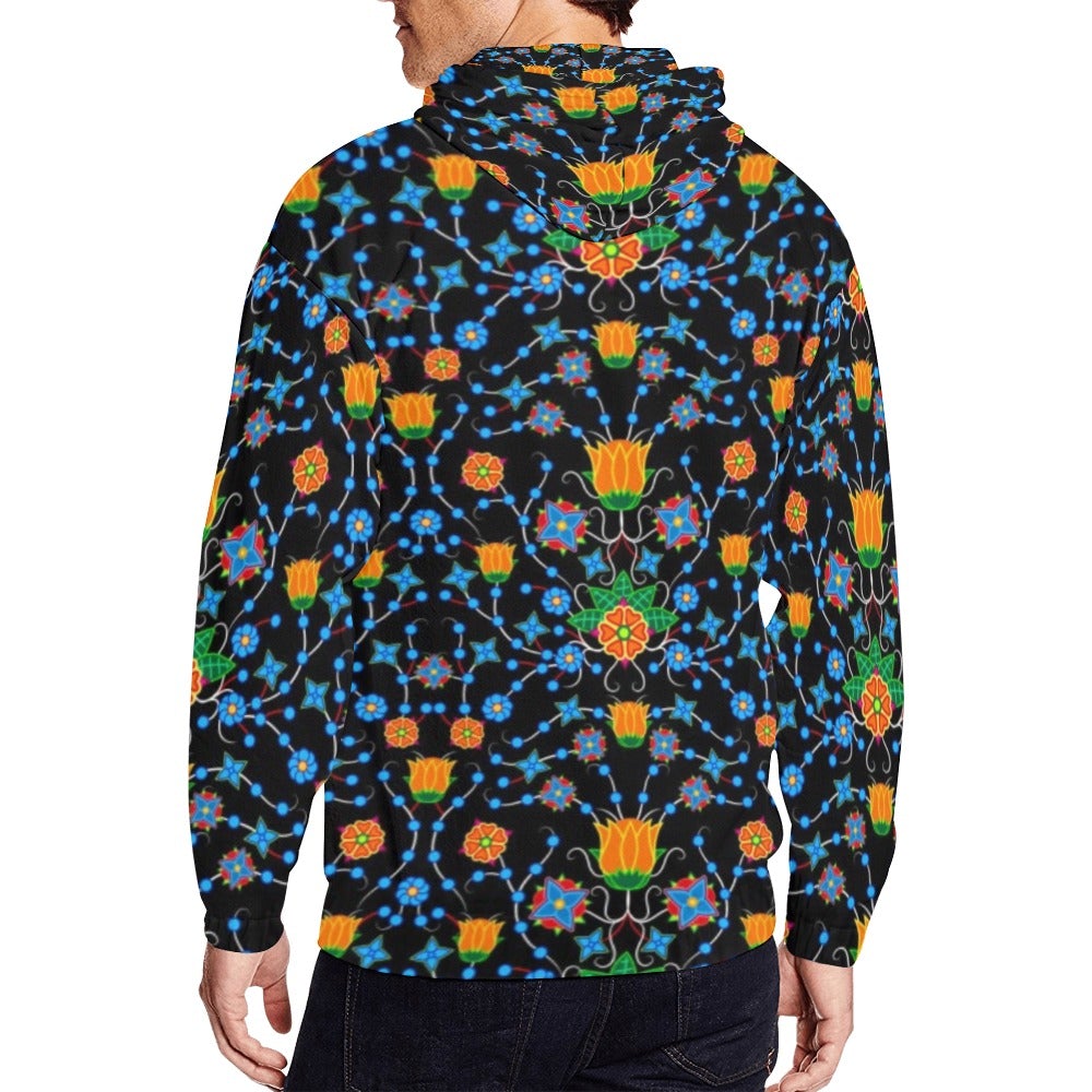 Floral Damask All Over Print Full Zip Hoodie for Men (Model H14) hoodie e-joyer