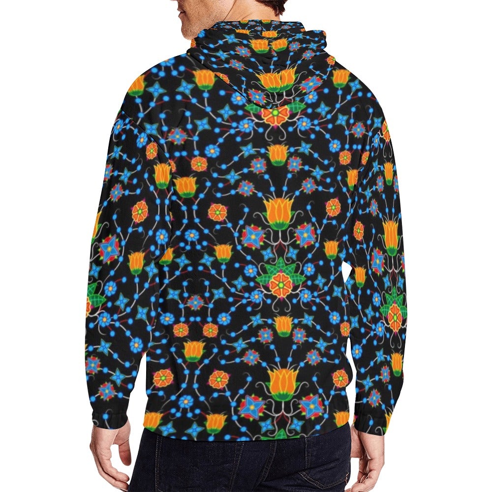 Floral Damask All Over Print Full Zip Hoodie for Men (Model H14) hoodie e-joyer 