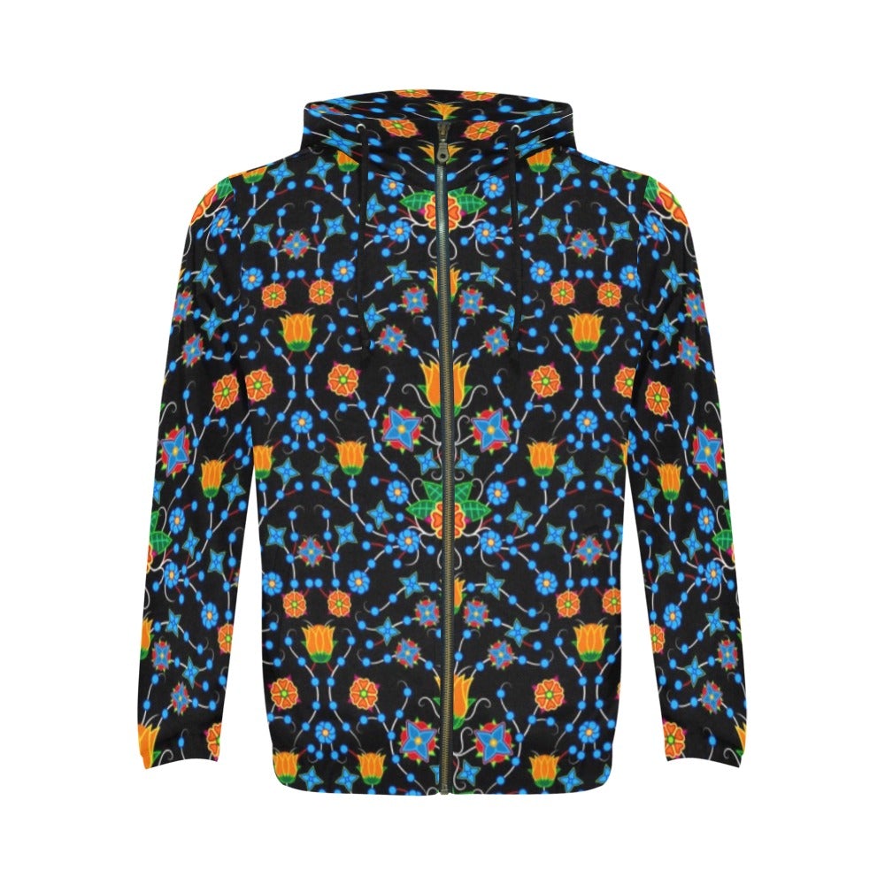 Floral Damask All Over Print Full Zip Hoodie for Men (Model H14) hoodie e-joyer