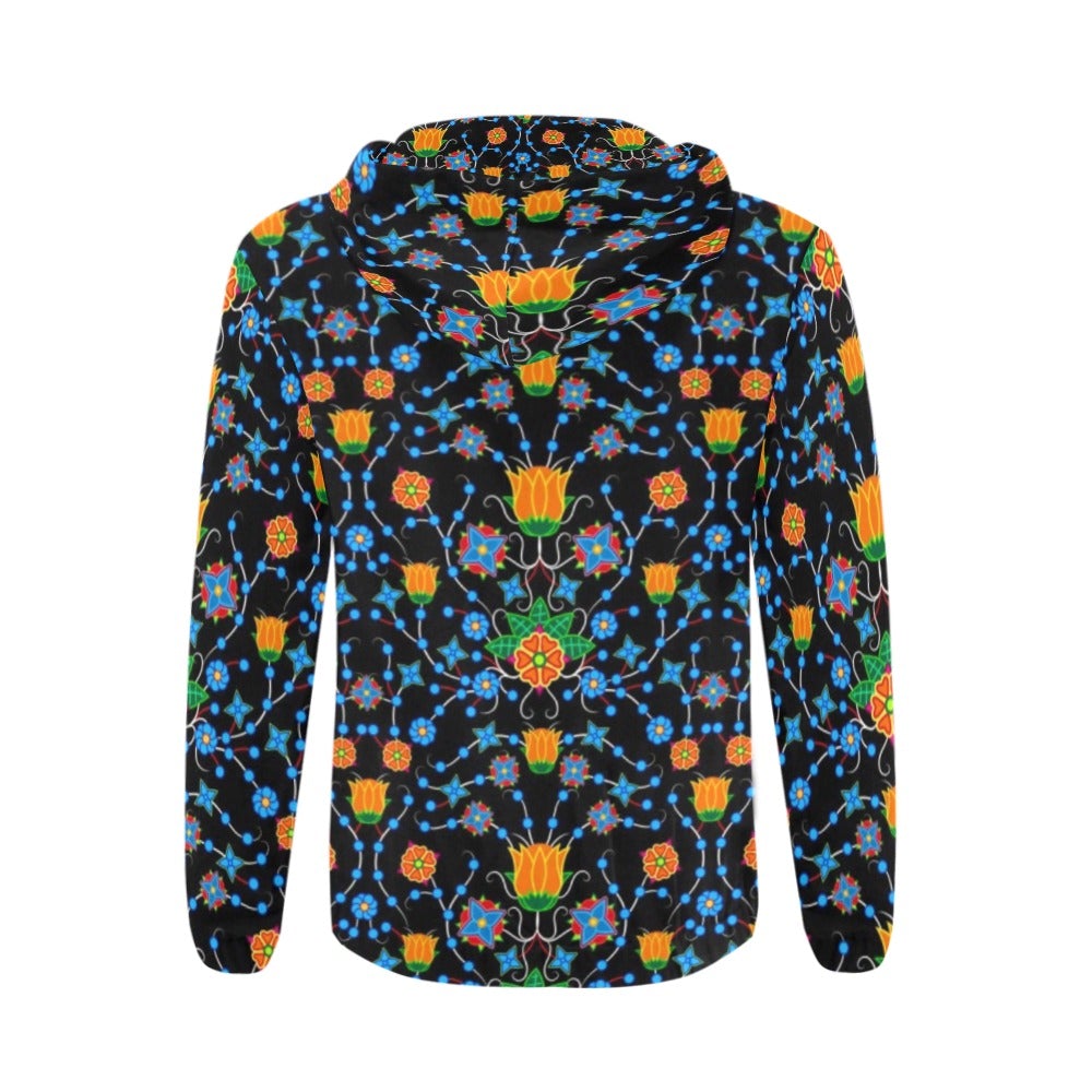 Floral Damask All Over Print Full Zip Hoodie for Men (Model H14) hoodie e-joyer