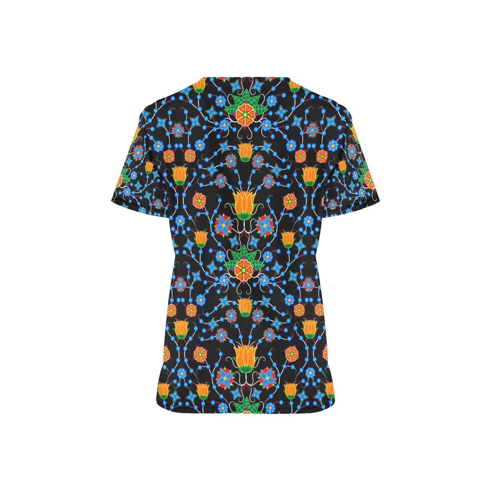 Floral Damask All Over Print Scrub Top Scrub Top e-joyer