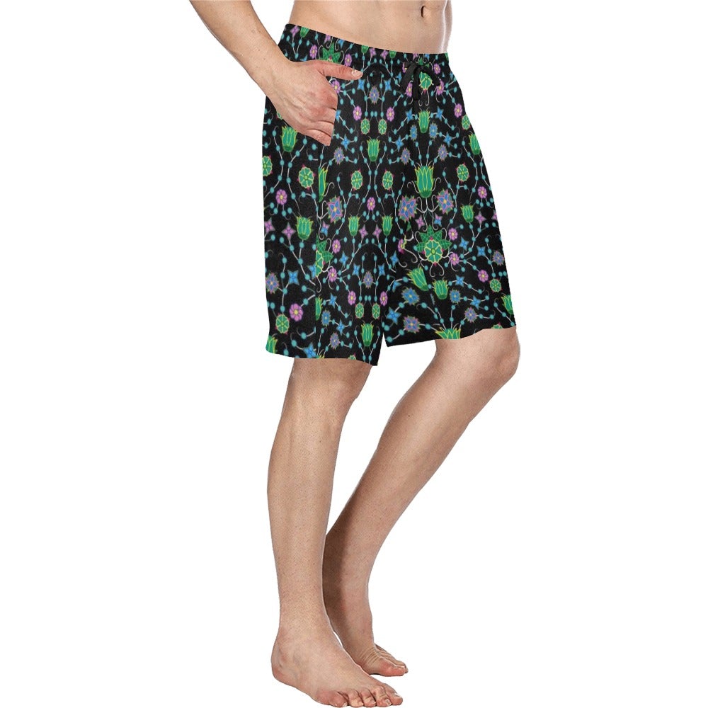 Floral Damask Garden Men's All Over Print Casual Shorts (Model L23) short e-joyer