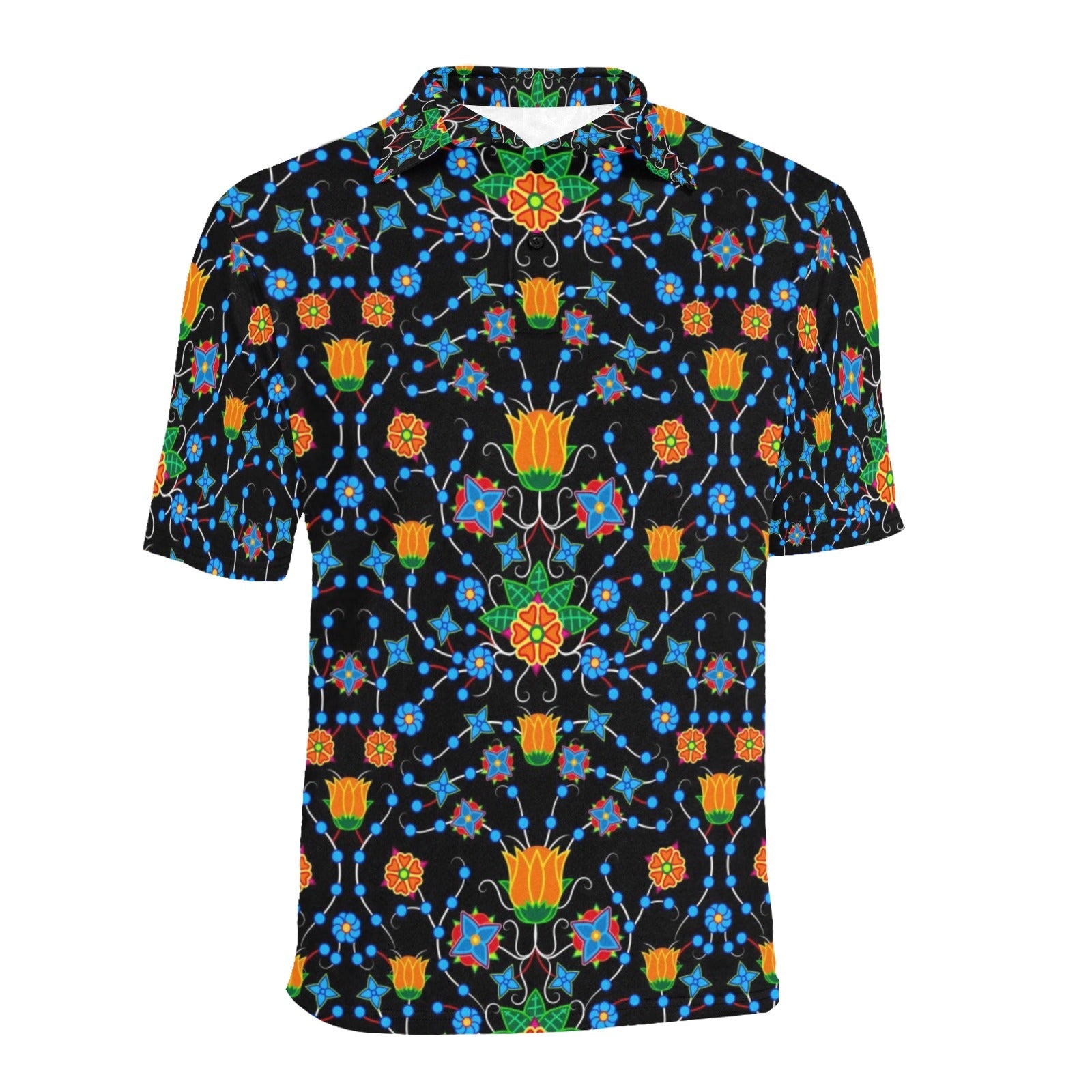 Floral Damask Men's All Over Print Polo Shirt (Model T55) Men's Polo Shirt (Model T55) e-joyer