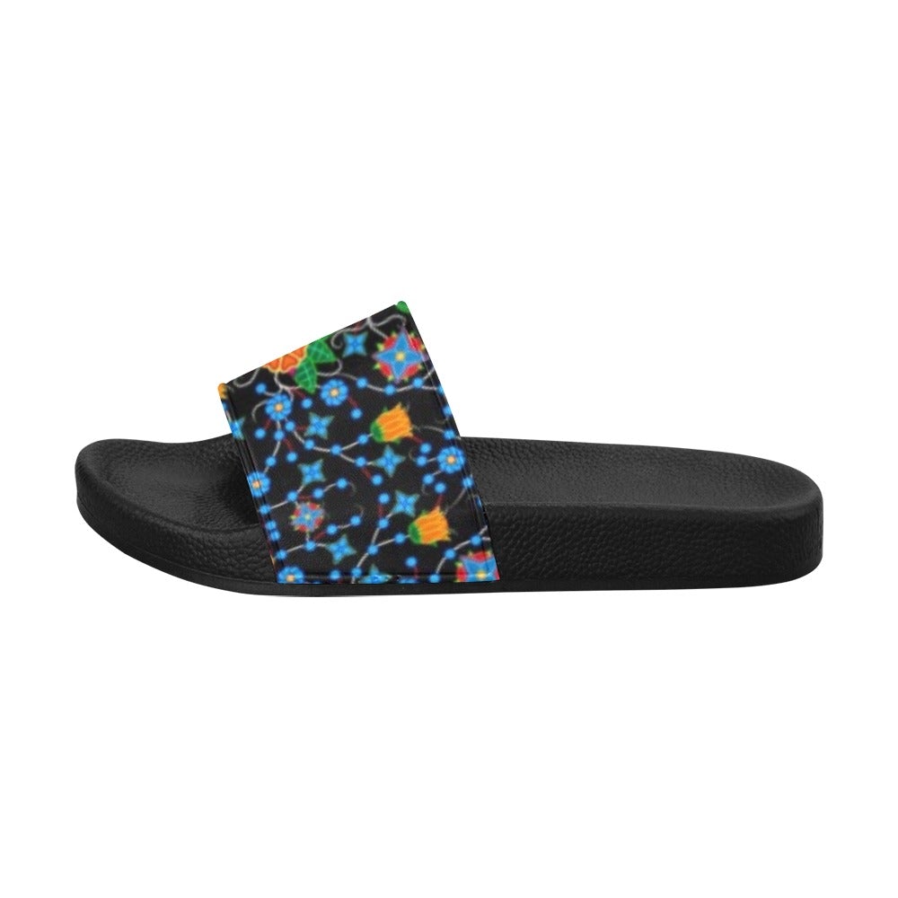 Floral Damask Men's Slide Sandals (Model 057) sandals e-joyer