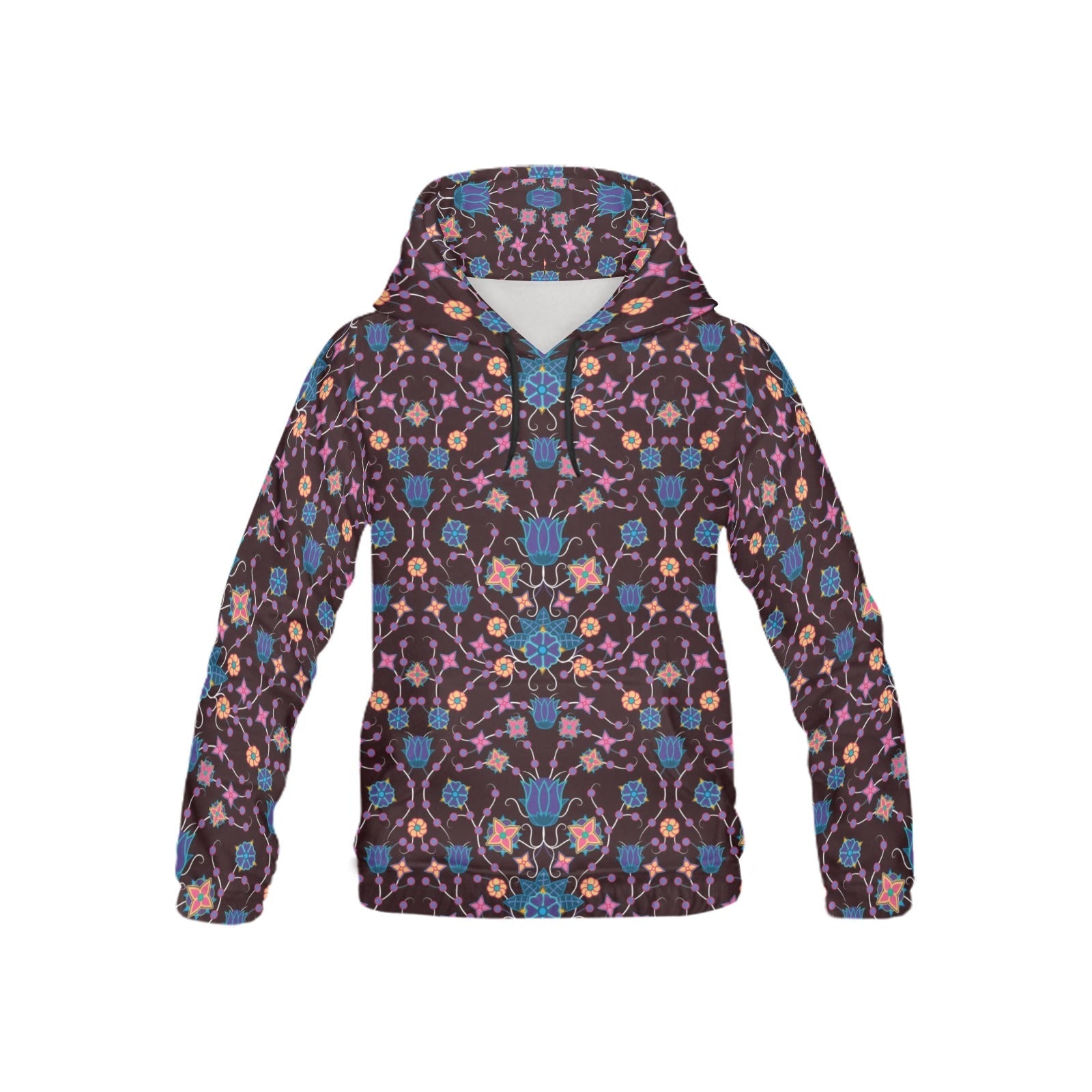 Floral Damask Purple All Over Print Hoodie for Kid (USA Size) (Model H13) All Over Print Hoodie for Kid (H13) e-joyer