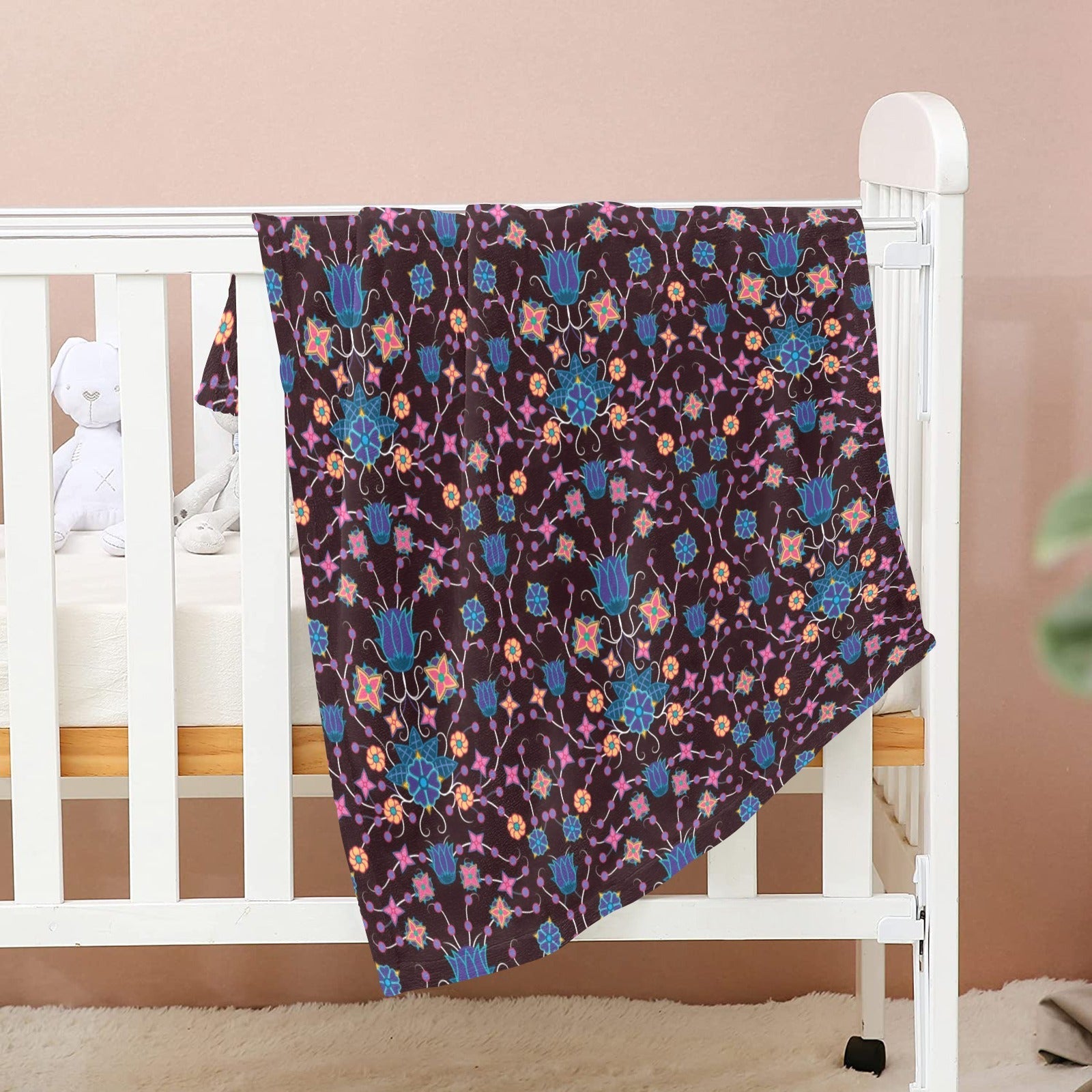 Floral Damask Purple Baby Blanket 30"x40" Baby Blanket 30"x40" e-joyer