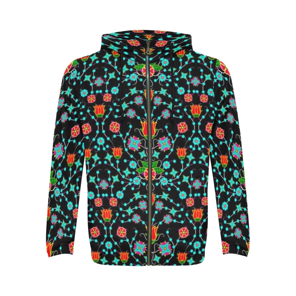 Floral Damask Upgrade All Over Print Full Zip Hoodie for Men (Model H14) hoodie e-joyer