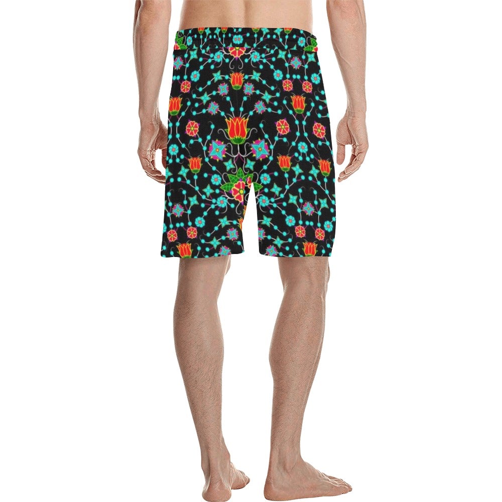 Floral Damask Upgrade Men's All Over Print Casual Shorts (Model L23) short e-joyer