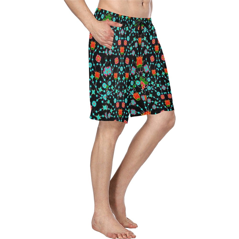 Floral Damask Upgrade Men's All Over Print Casual Shorts (Model L23) short e-joyer