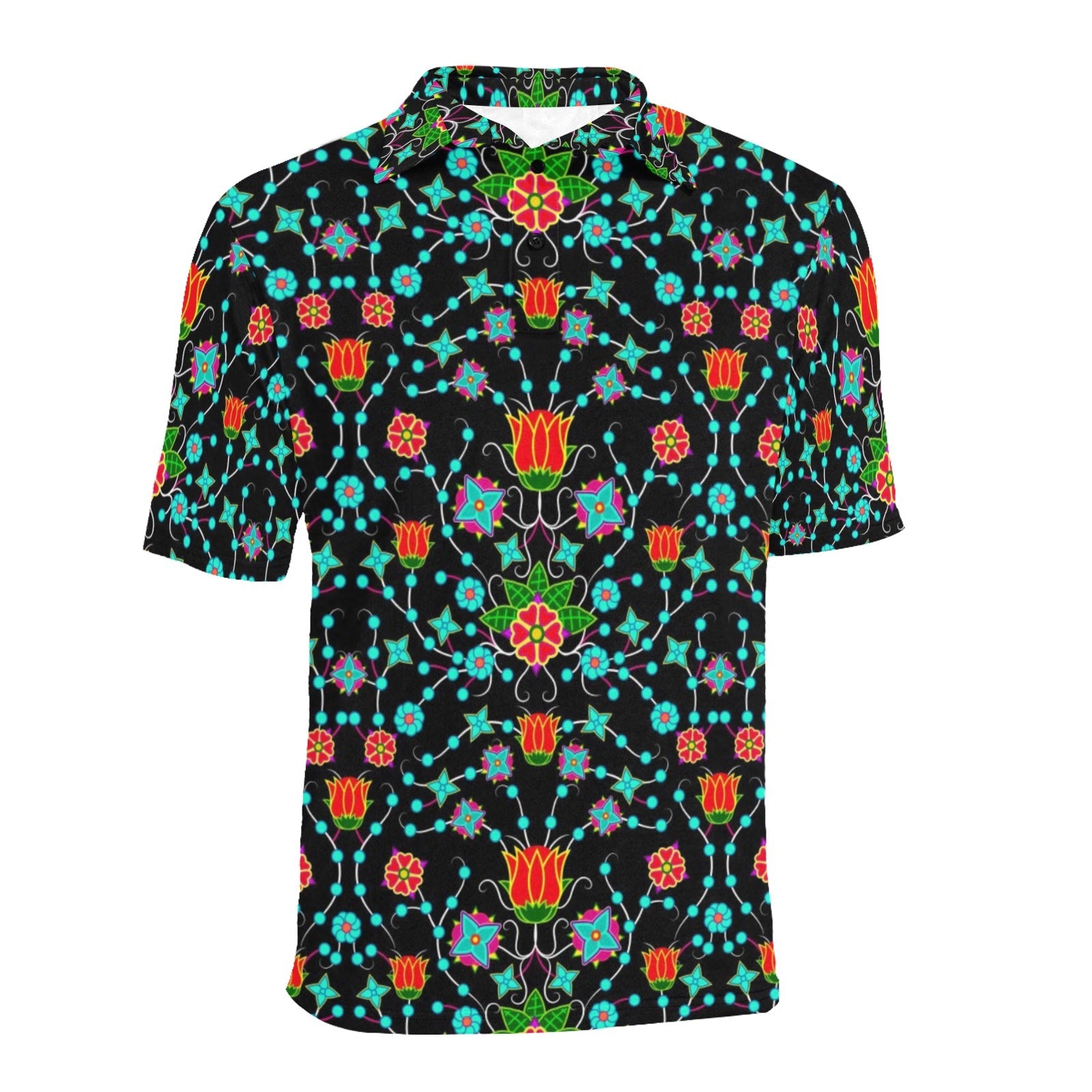 Floral Damask Upgrade Men's All Over Print Polo Shirt (Model T55) Men's Polo Shirt (Model T55) e-joyer