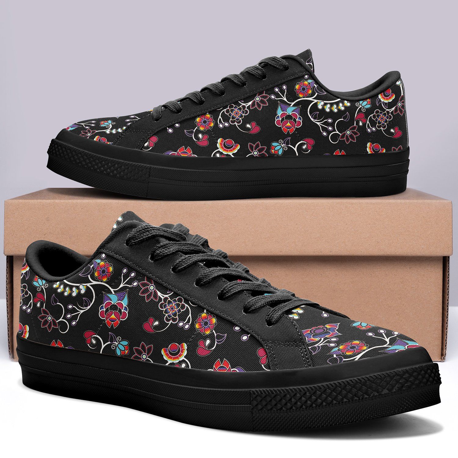 Floral Danseur Aapisi Low Top Canvas Shoes Black Sole aapisi Herman